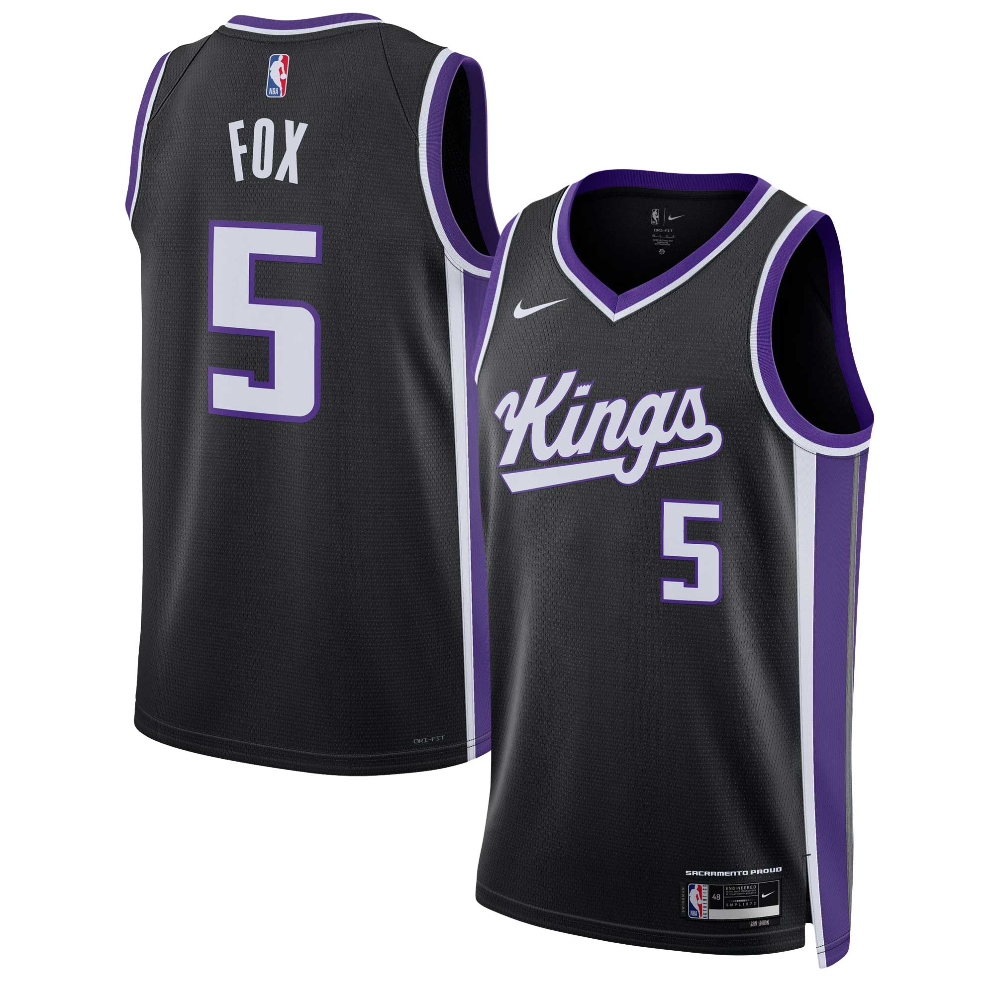 De'Aaron Fox Sacramento Kings Unisex Swingman Jersey - Icon Edition - Black cheap jerseys for sale - CheapJerseys.Shop