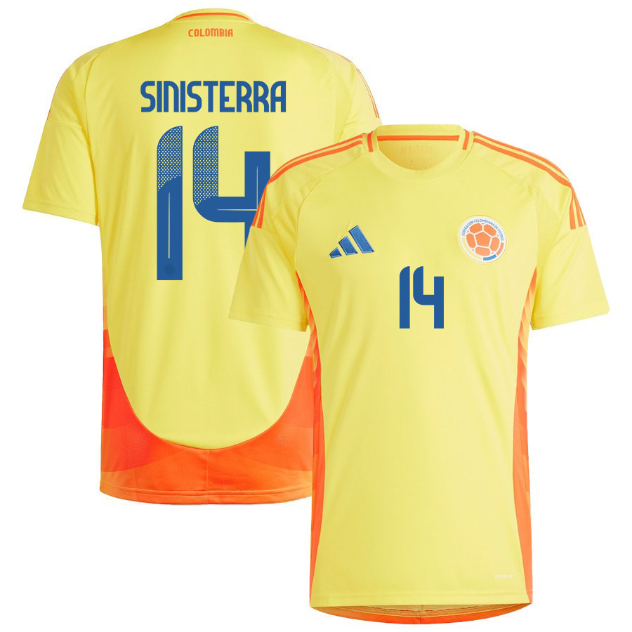 Luis Sinisterra 14 Colombia National Team 2024/25 Home Men Jersey - Yellow cheap jerseys for sale - CheapJerseys.Shop