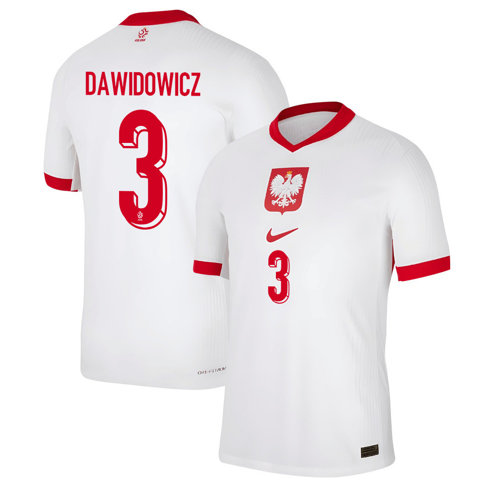 Paweł Dawidowicz 3 Poland National Team 2024/25 Home Men Jersey - White cheap jerseys for sale - CheapJerseys.Shop