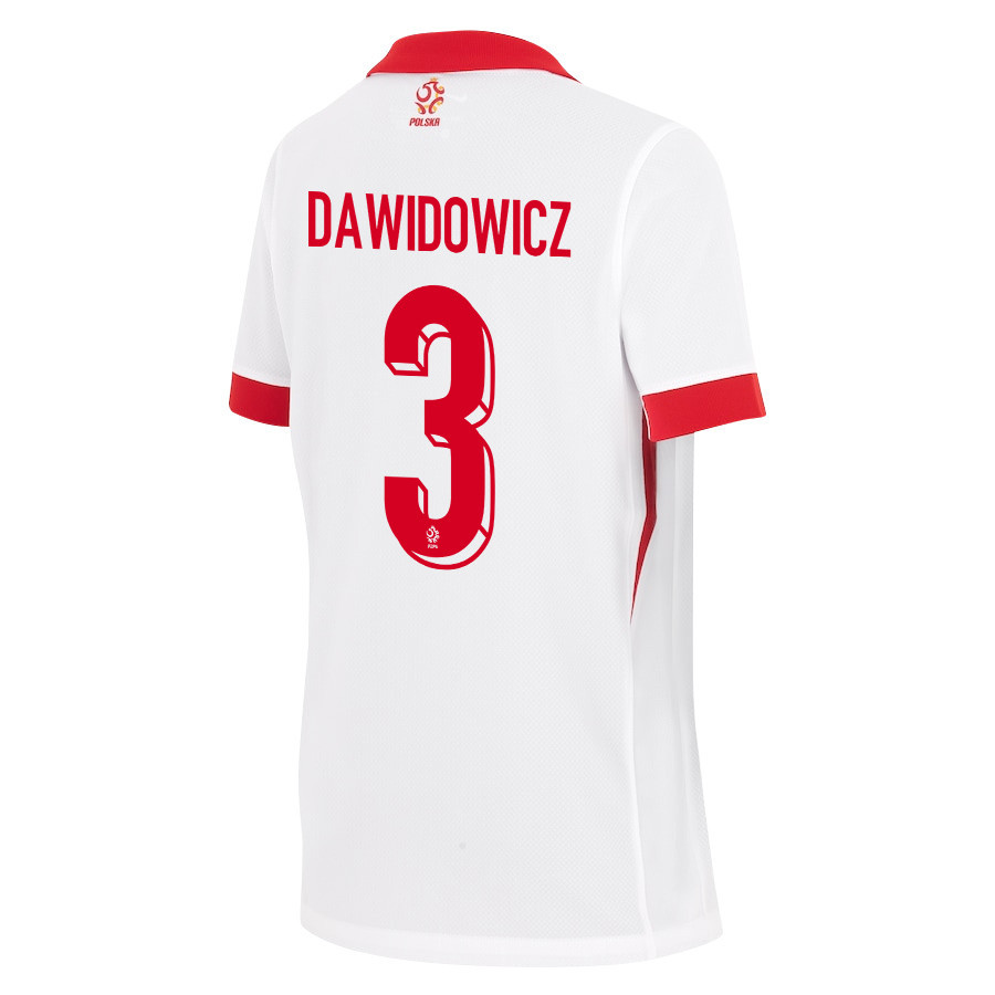Paweł Dawidowicz 3 Poland National Team 2024/25 Home YOUTH Jersey - White cheap jerseys for sale - CheapJerseys.Shop