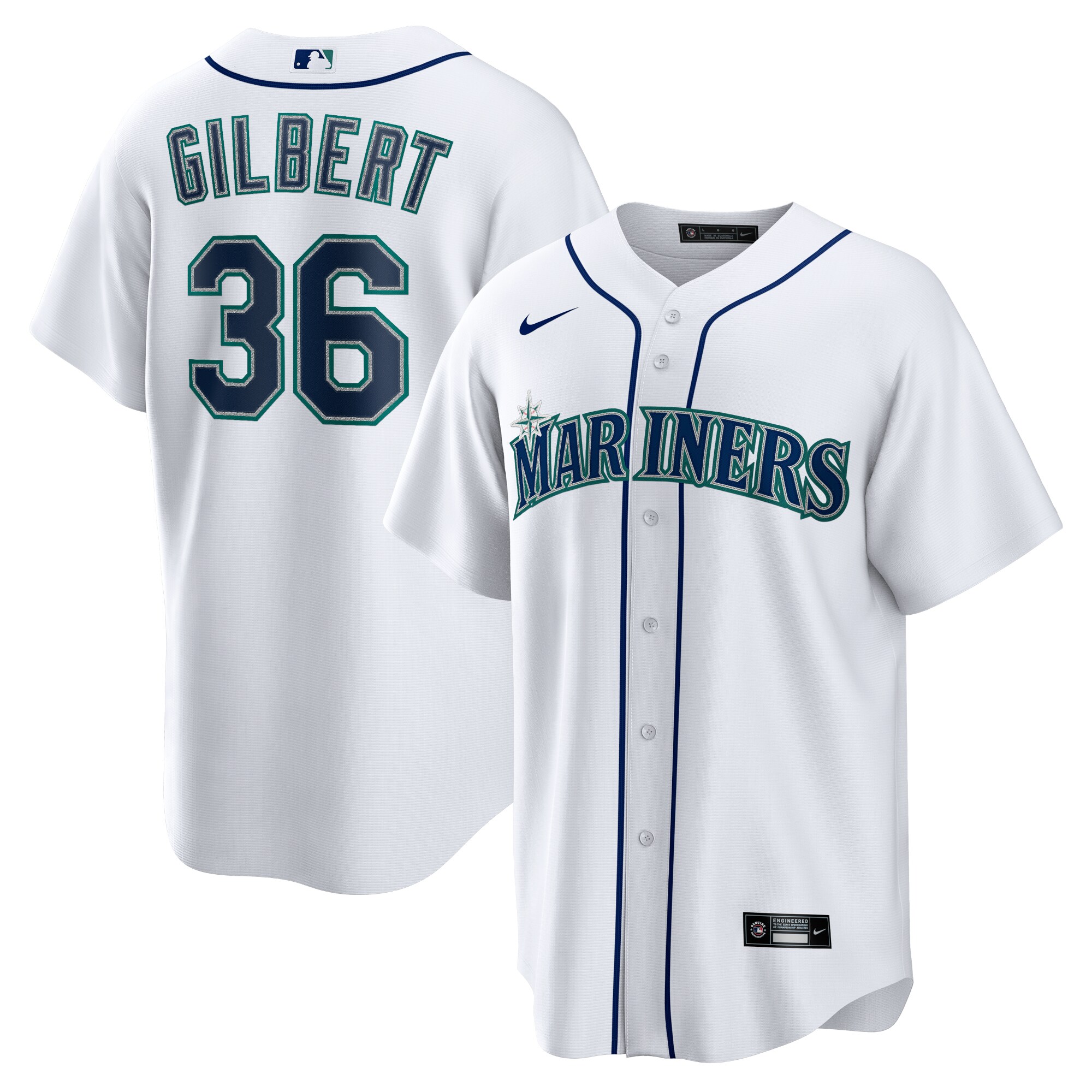 Logan Gilbert Seattle Mariners Home Replica Jersey - White cheap jerseys for sale - CheapJerseys.Shop