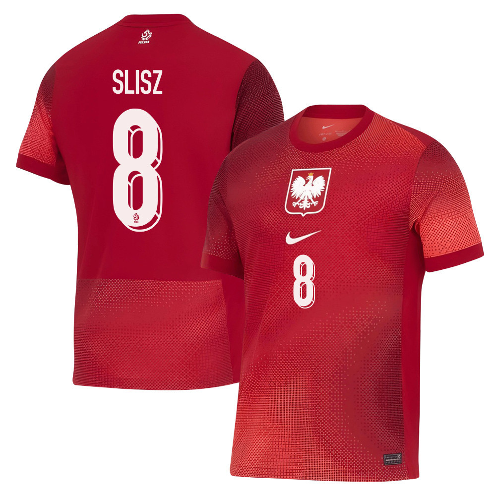 Bartosz Slisz 8 Poland National Team 2024/25 Away Men Jersey - Red cheap jerseys for sale - CheapJerseys.Shop