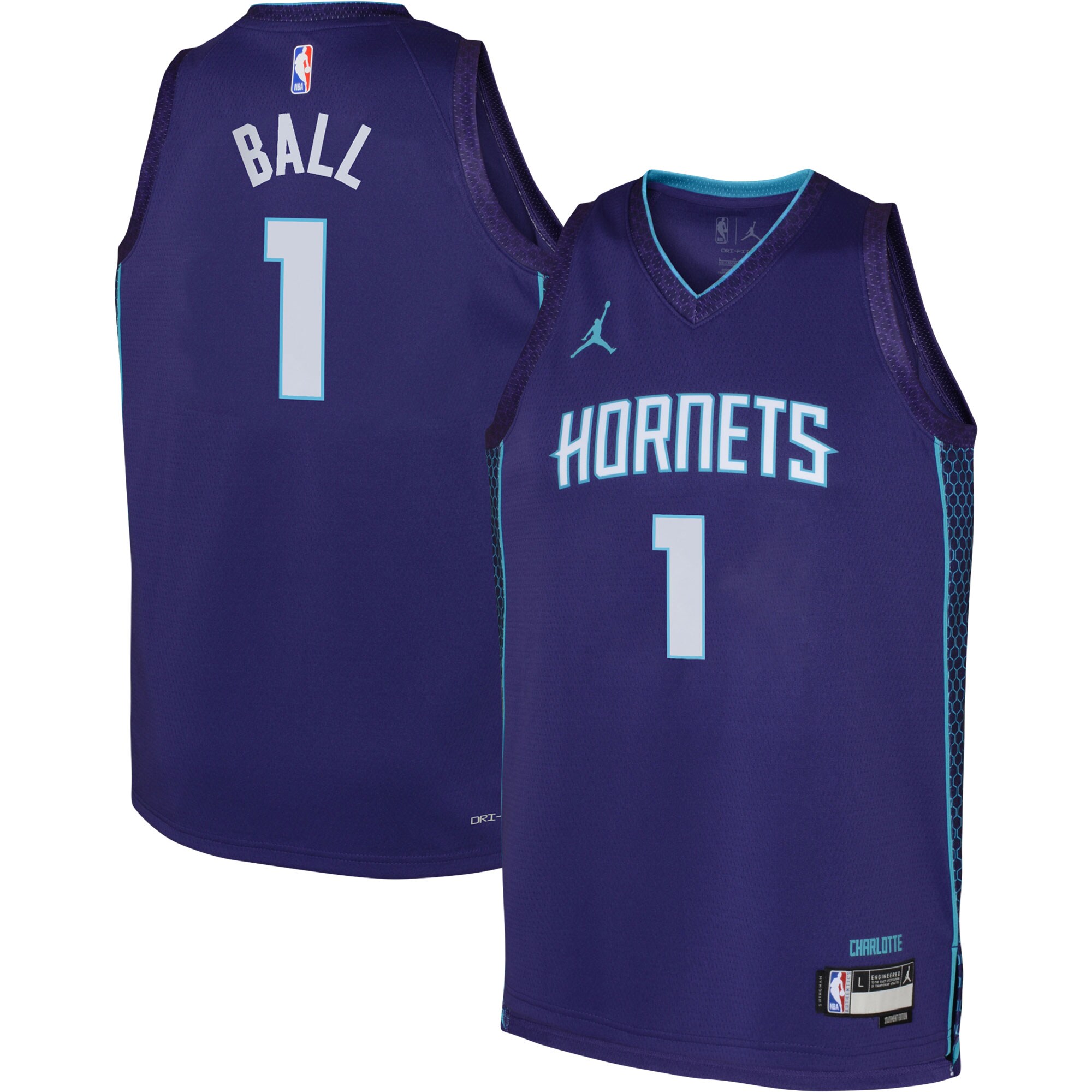 LaMelo Ball Charlotte Hornets Jordan Brand Youth Swingman Jersey - Statement Edition - Purple cheap jerseys for sale - CheapJerseys.Shop