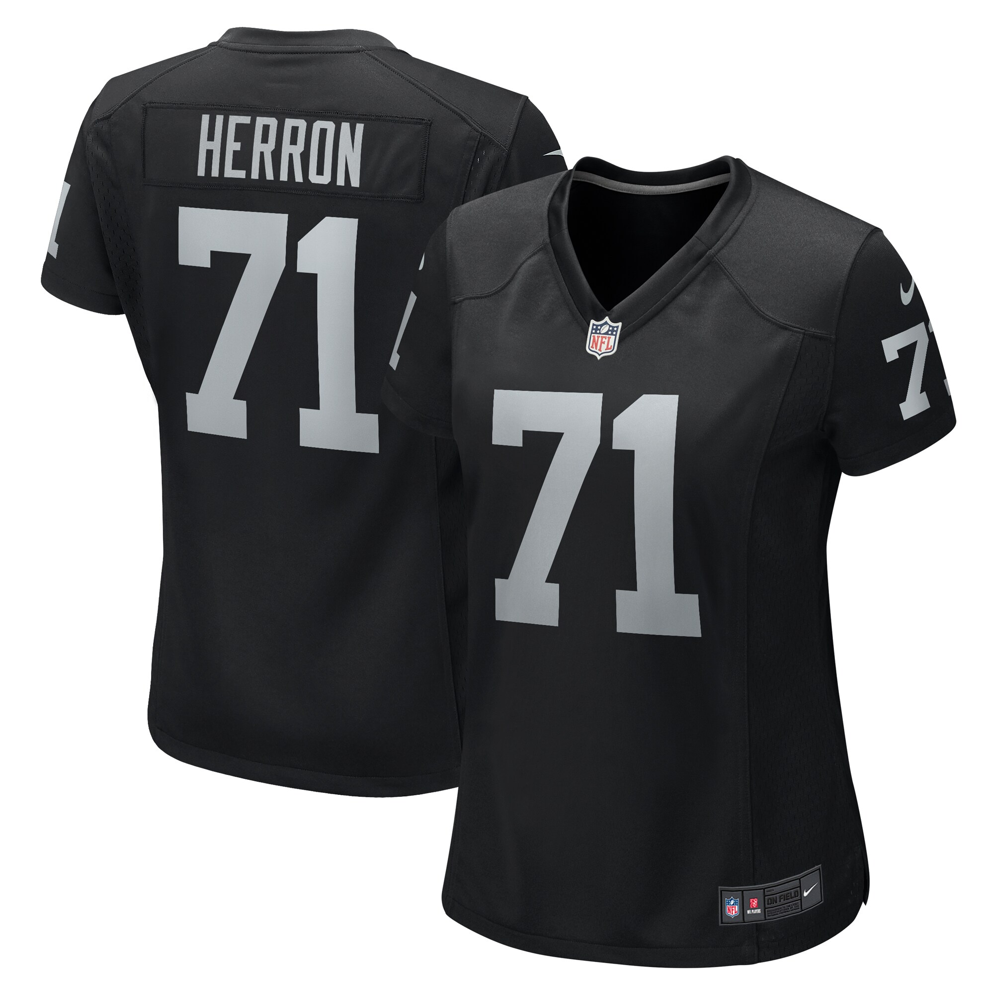 Justin Herron Las Vegas Raiders Women's Team Game Jersey - Black cheap jerseys for sale - CheapJerseys.Shop