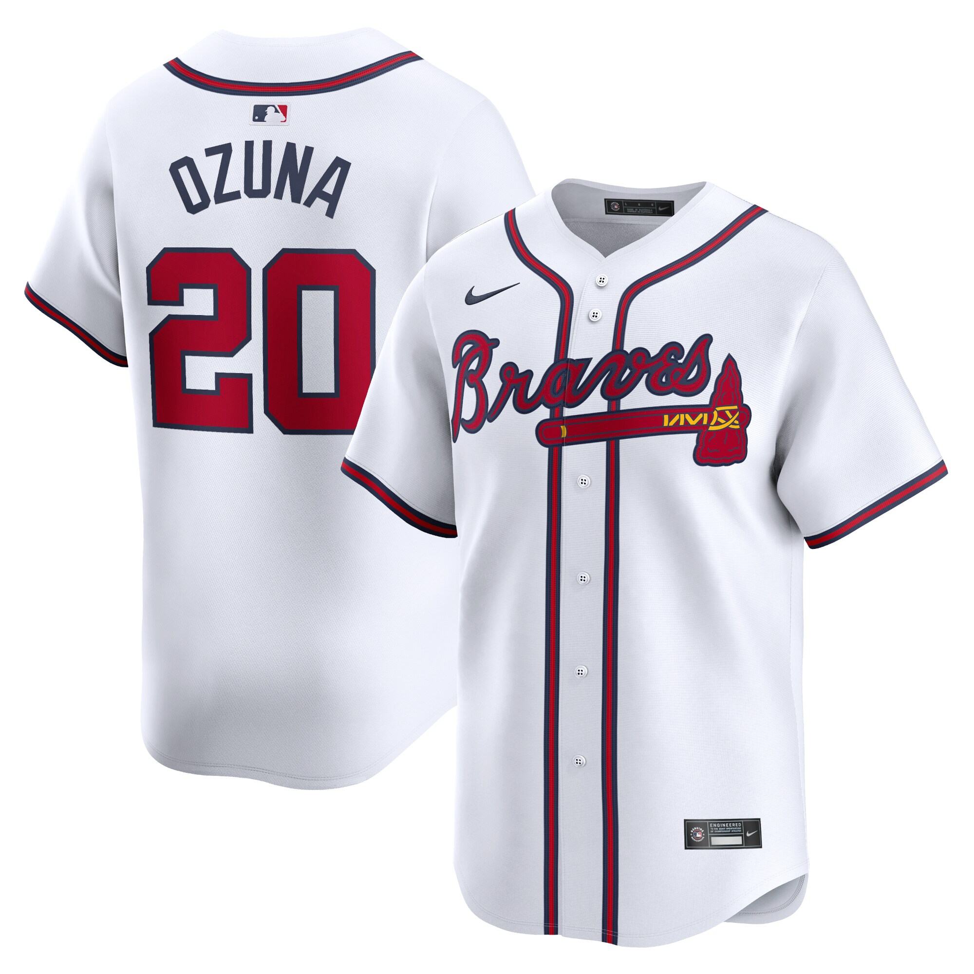 Marcell Ozuna Atlanta Braves Home Limited Player Jersey - White cheap jerseys for sale - CheapJerseys.Shop