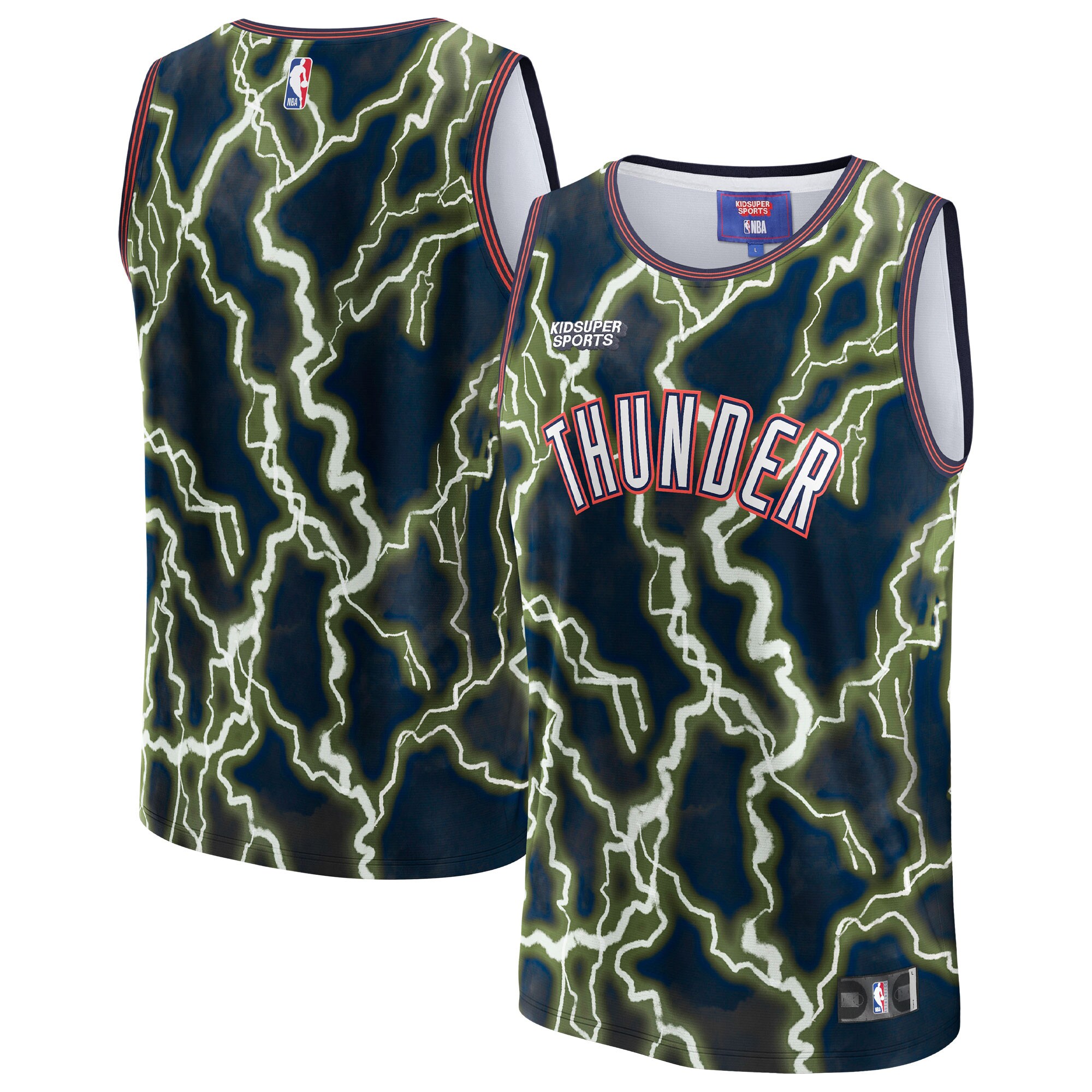 Oklahoma City Thunder & KidSuper Studios by Fanatics Unisex Hometown Jersey - Black cheap jerseys for sale - CheapJerseys.Shop