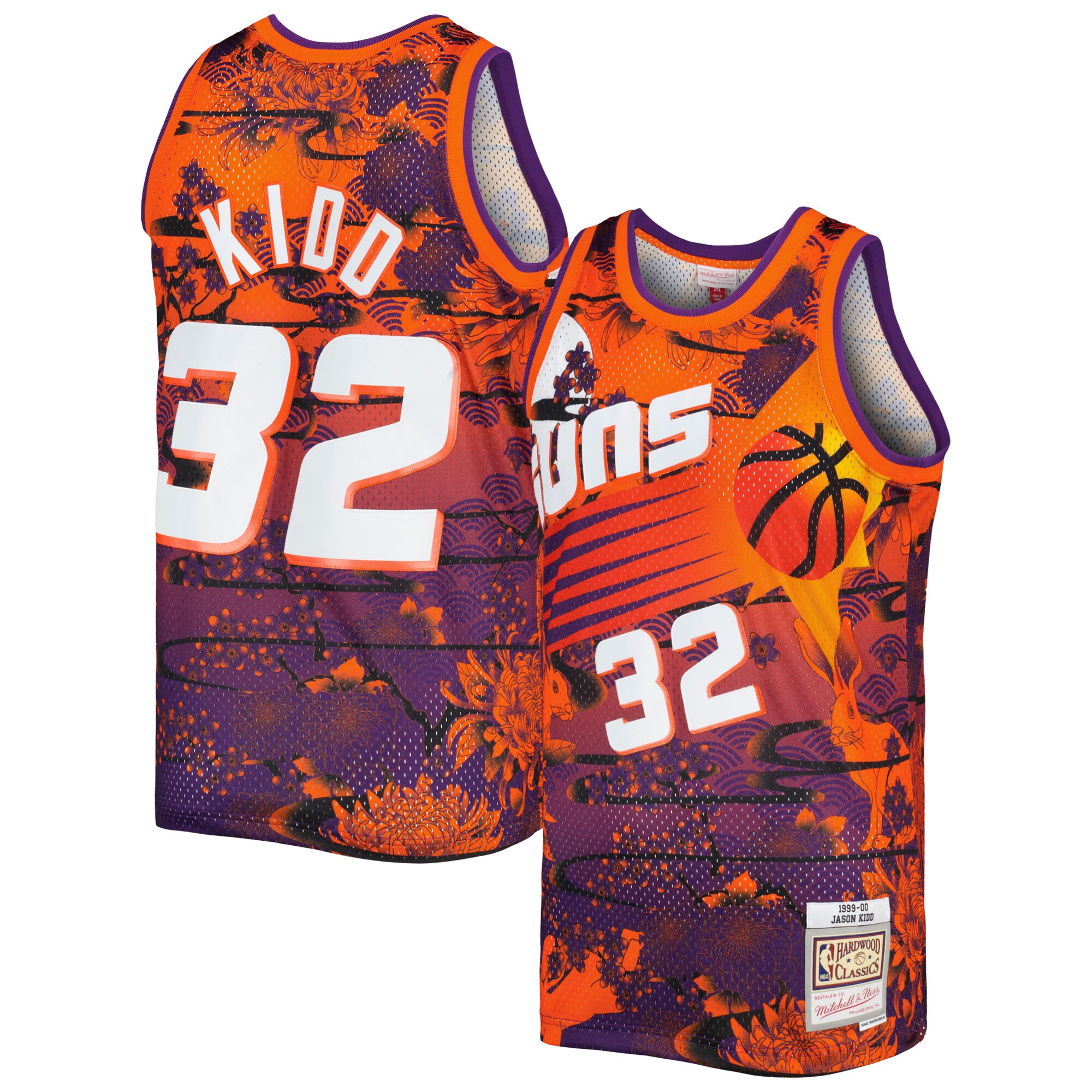 Jason Kidd Phoenix Suns Mitchell & Ness 1999\/00 Hardwood Classics Lunar New Year Swingman Jersey - Orange cheap jerseys for sale - CheapJerseys.Shop