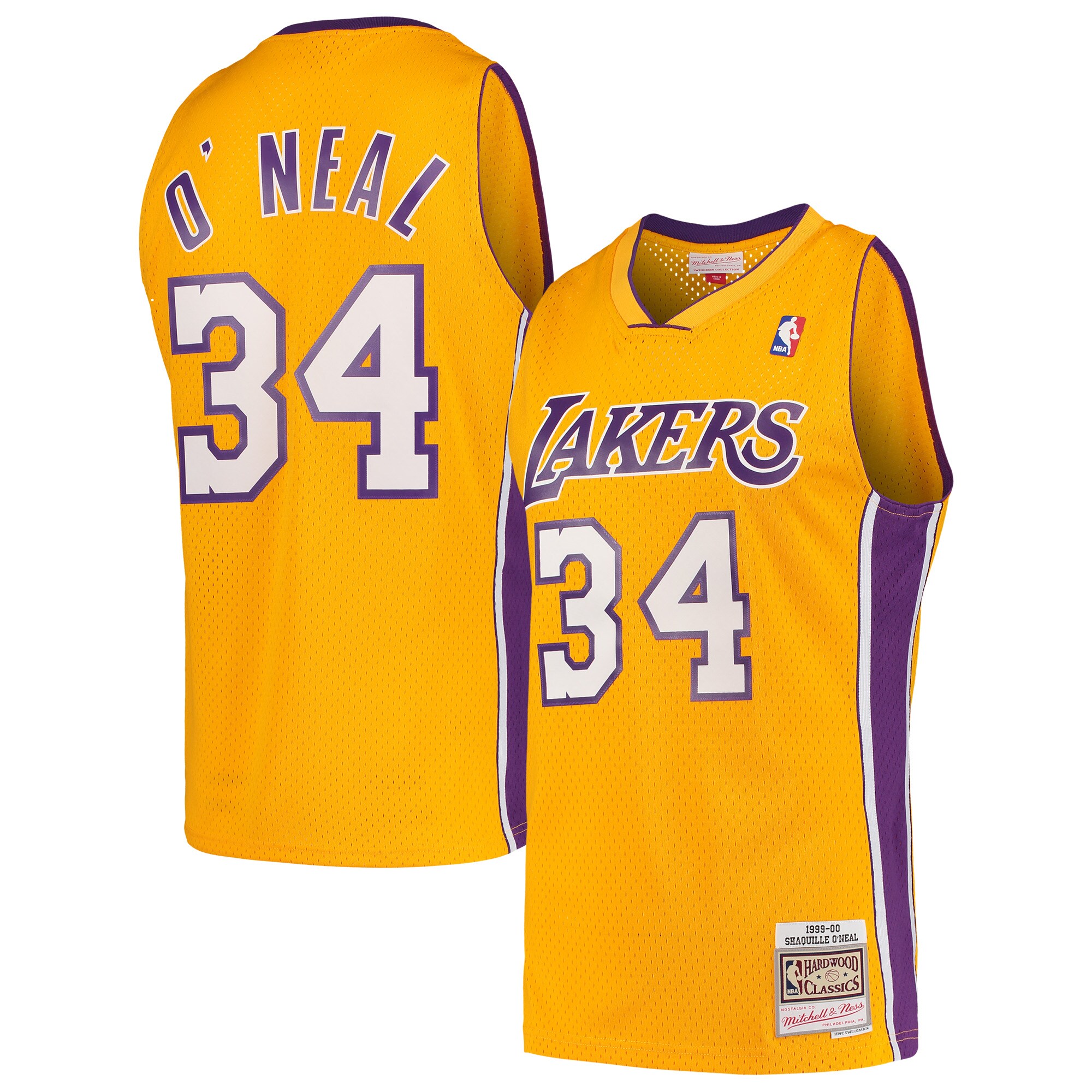 Shaquille O'Neal Los Angeles Lakers Mitchell & Ness Hardwood Classics Swingman Jersey - Gold cheap jerseys for sale - CheapJerseys.Shop