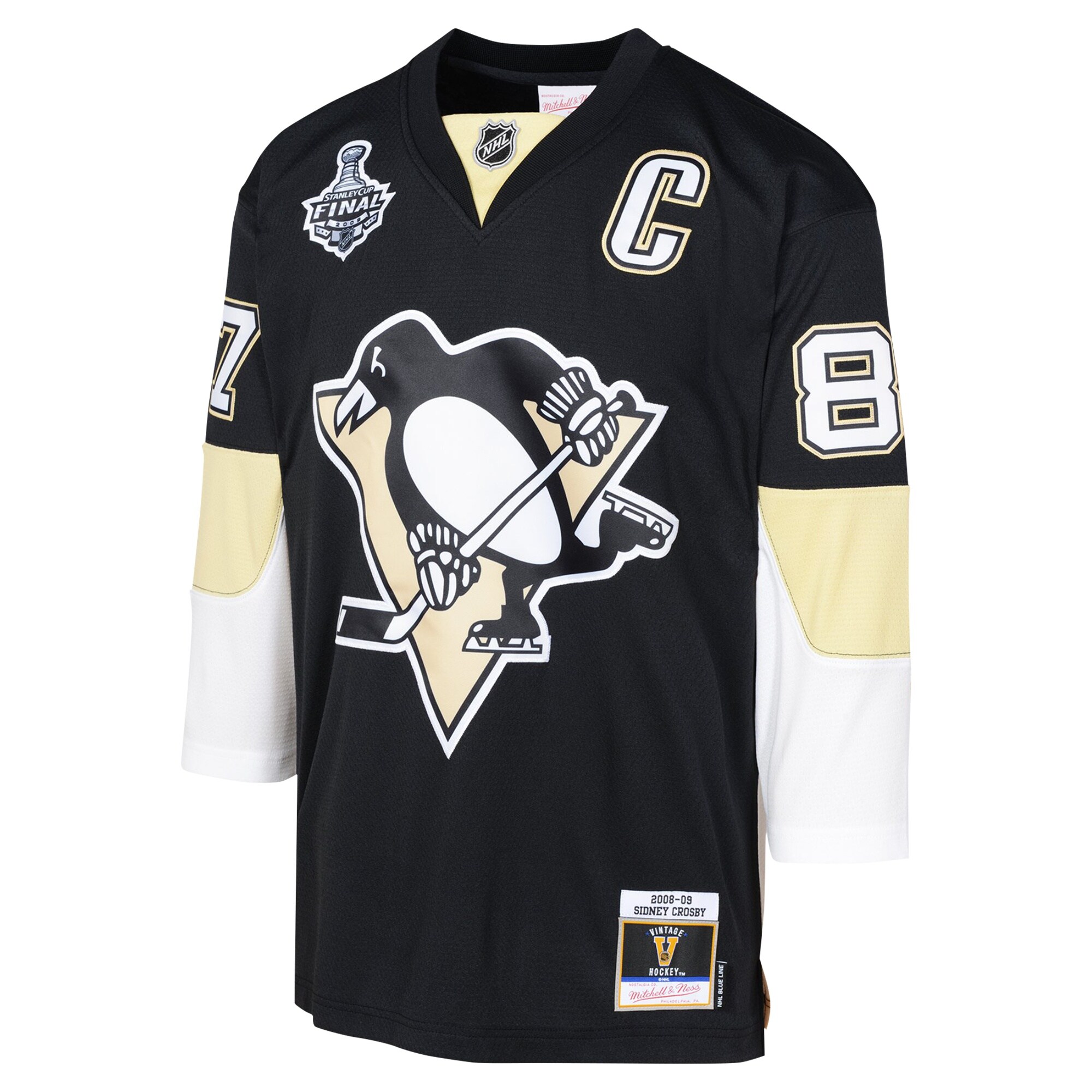 Sidney Crosby Pittsburgh Penguins Mitchell & Ness Youth 2008 Blue Line Player Jersey - Black cheap jerseys for sale - CheapJerseys.Shop