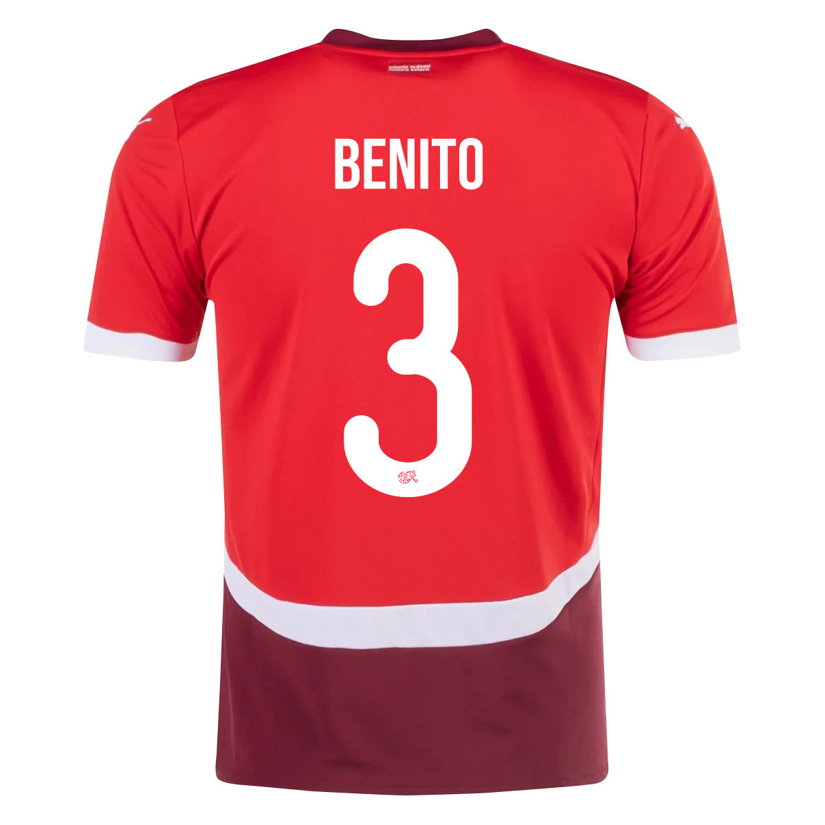 Loris Benito 3 Switzerland National Team 2024/25 Home Men Jersey - Red cheap jerseys for sale - CheapJerseys.Shop