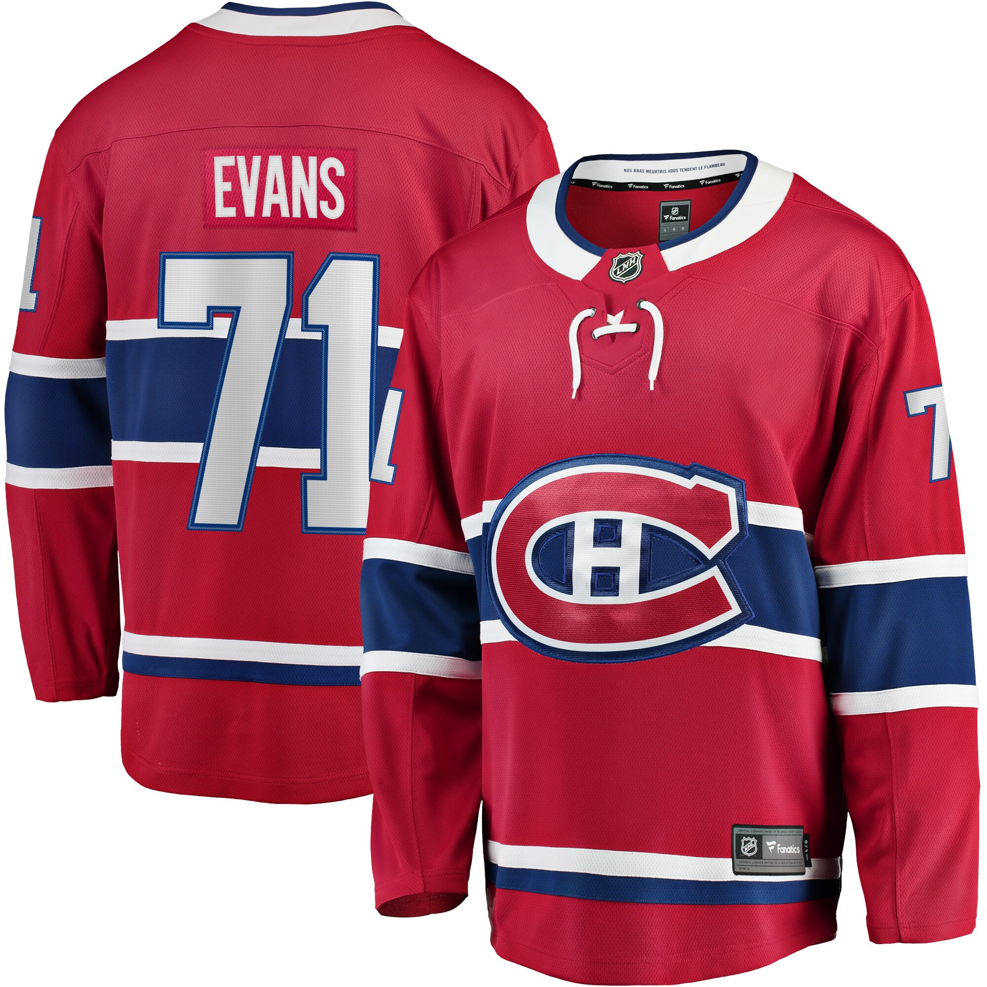 Jake Evans Montreal Canadiens Fanatics Home Breakaway Player Jersey - Red cheap jerseys for sale - CheapJerseys.Shop