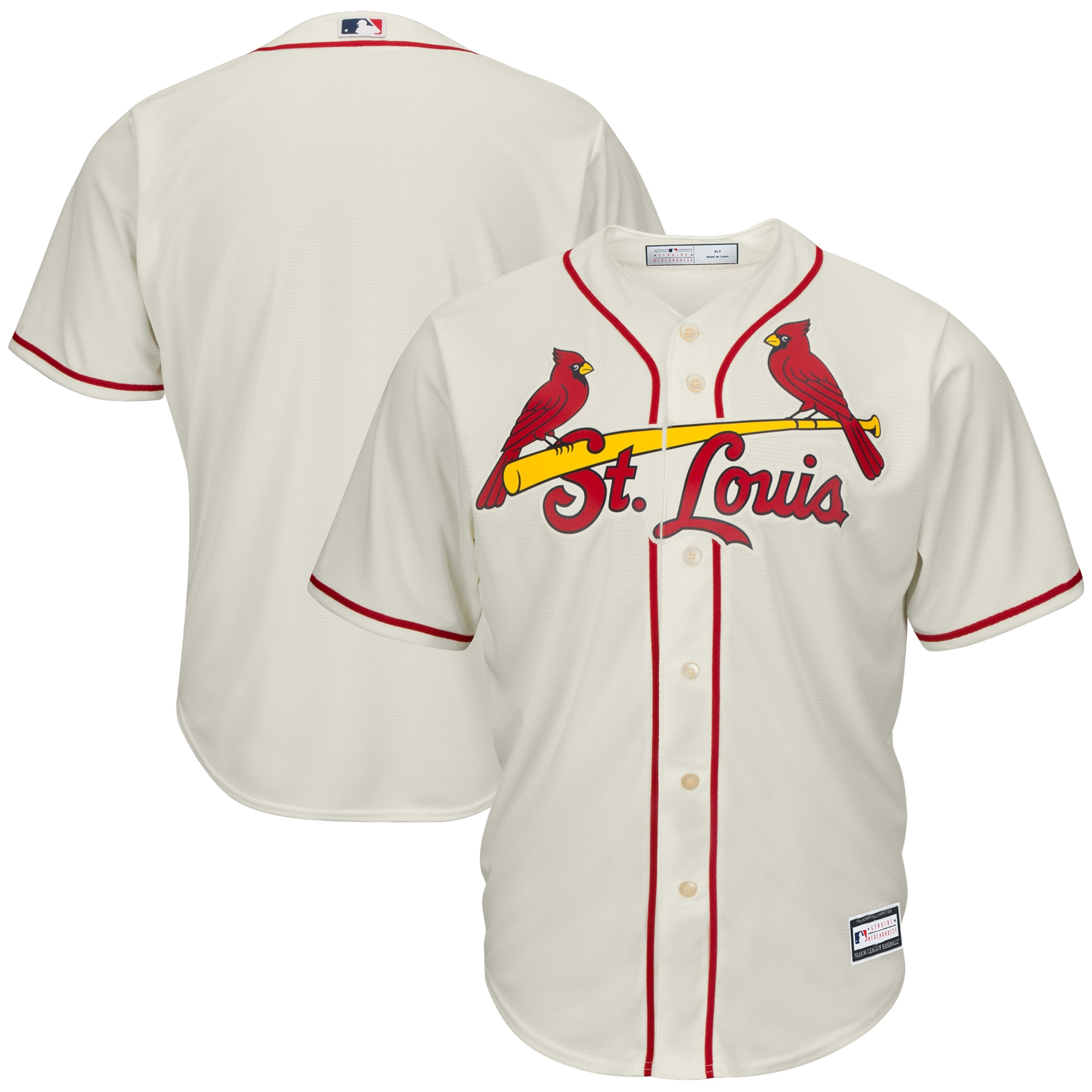 St. Louis Cardinals Big & Tall Replica Team Jersey - Cream cheap jerseys for sale - CheapJerseys.Shop