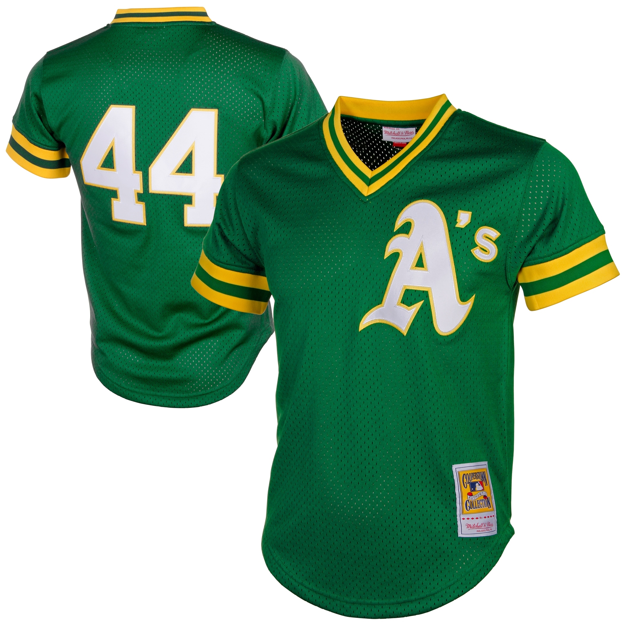 Reggie Jackson Oakland Athletics Mitchell & Ness Cooperstown Mesh Batting Practice Jersey - Green cheap jerseys for sale - CheapJerseys.Shop