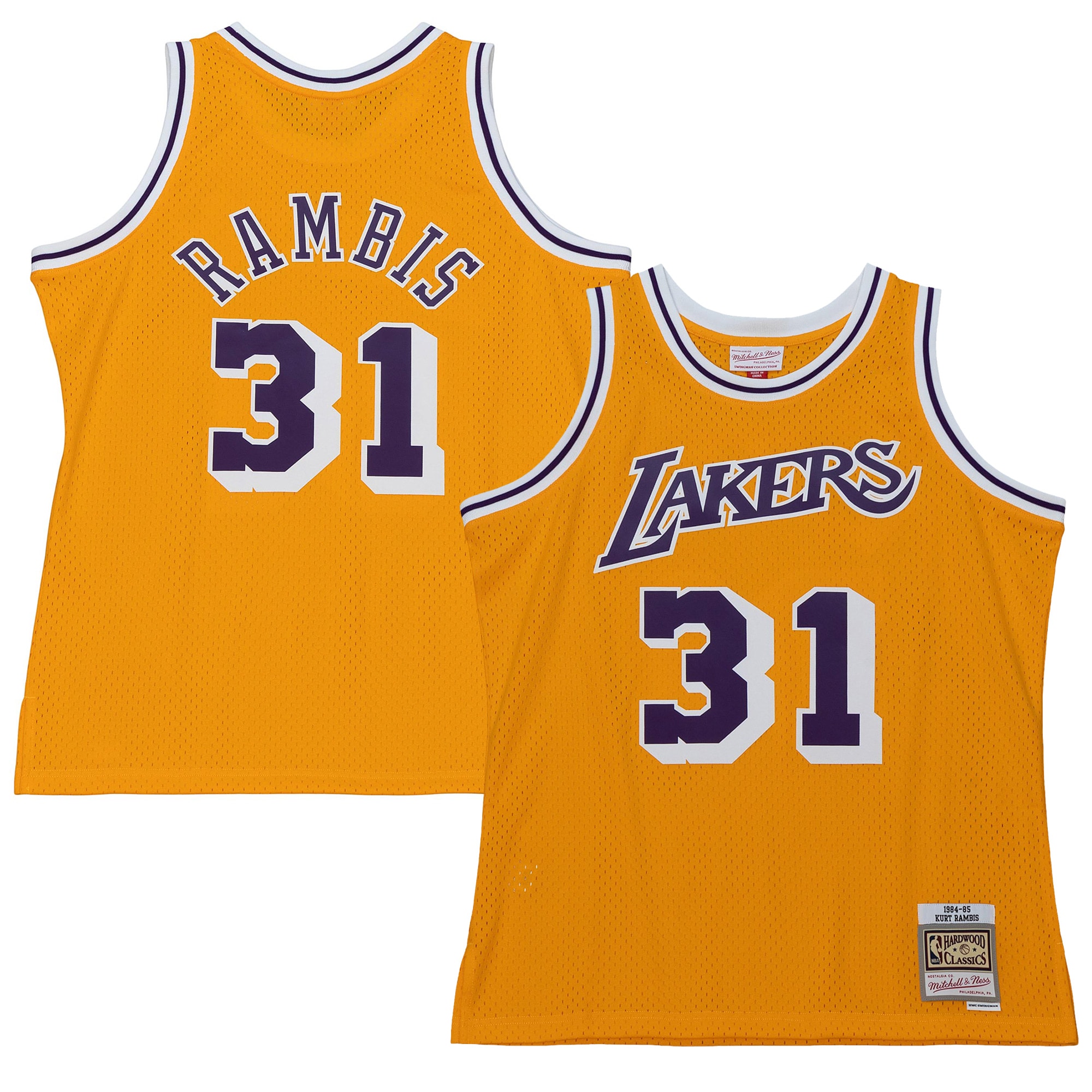 Kurt Rambis Los Angeles Lakers Mitchell & Ness 1984\/85 Swingman Jersey - Gold cheap jerseys for sale - CheapJerseys.Shop