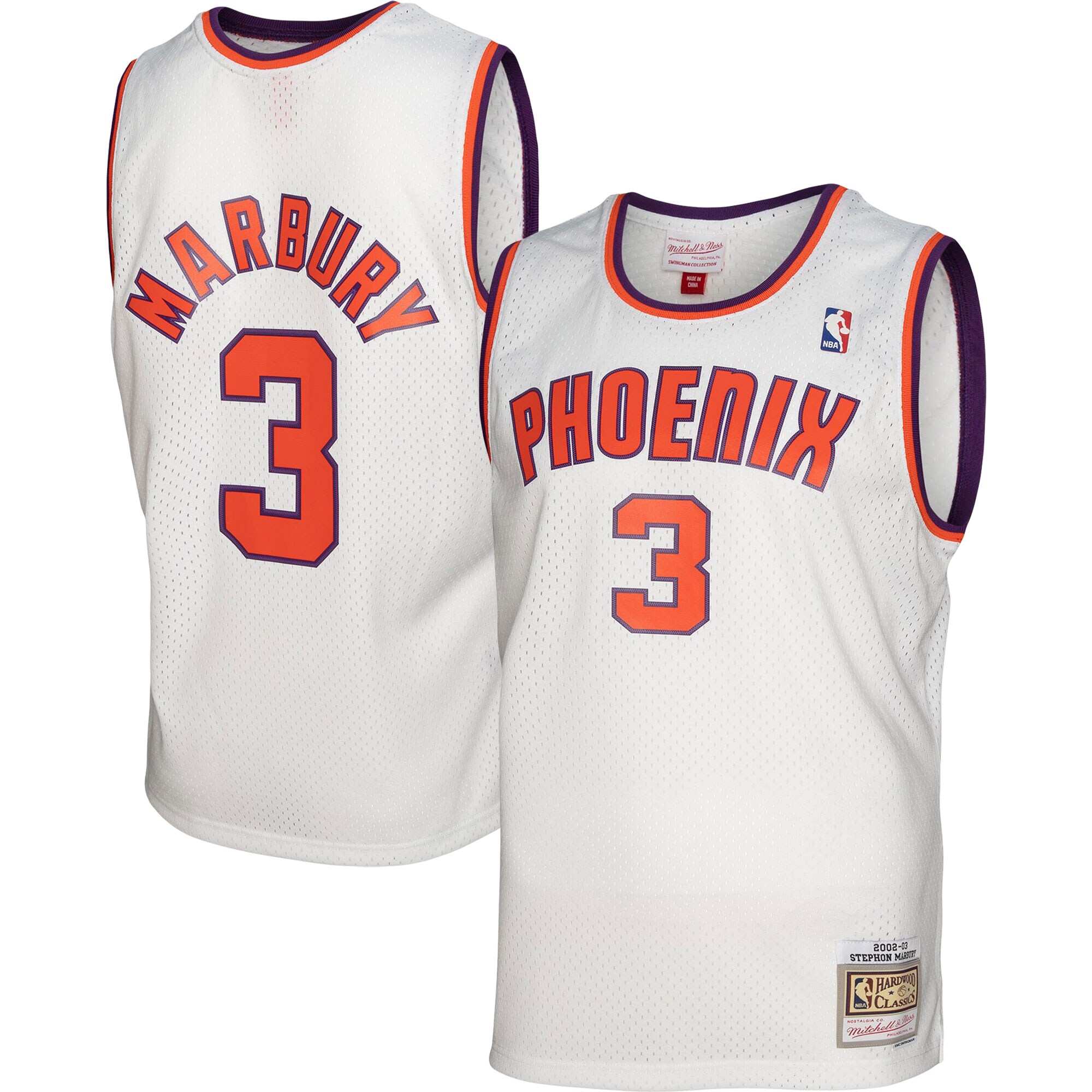 Stephon Marbury Phoenix Suns Mitchell & Ness 2001\/02 Hardwood Classics Swingman Jersey - White cheap jerseys for sale - CheapJerseys.Shop