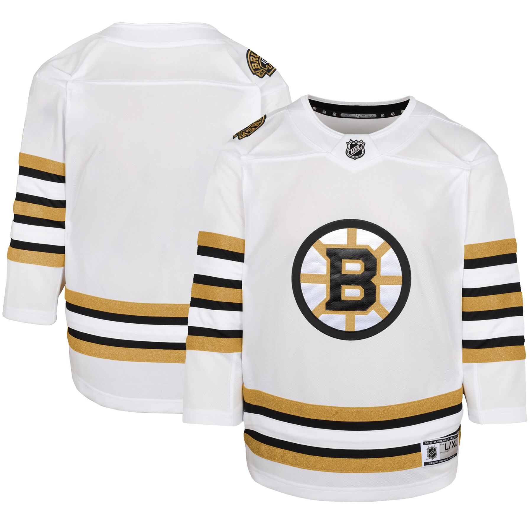 Boston Bruins Youth 100th Anniversary Premier Jersey - White cheap jerseys for sale - CheapJerseys.Shop