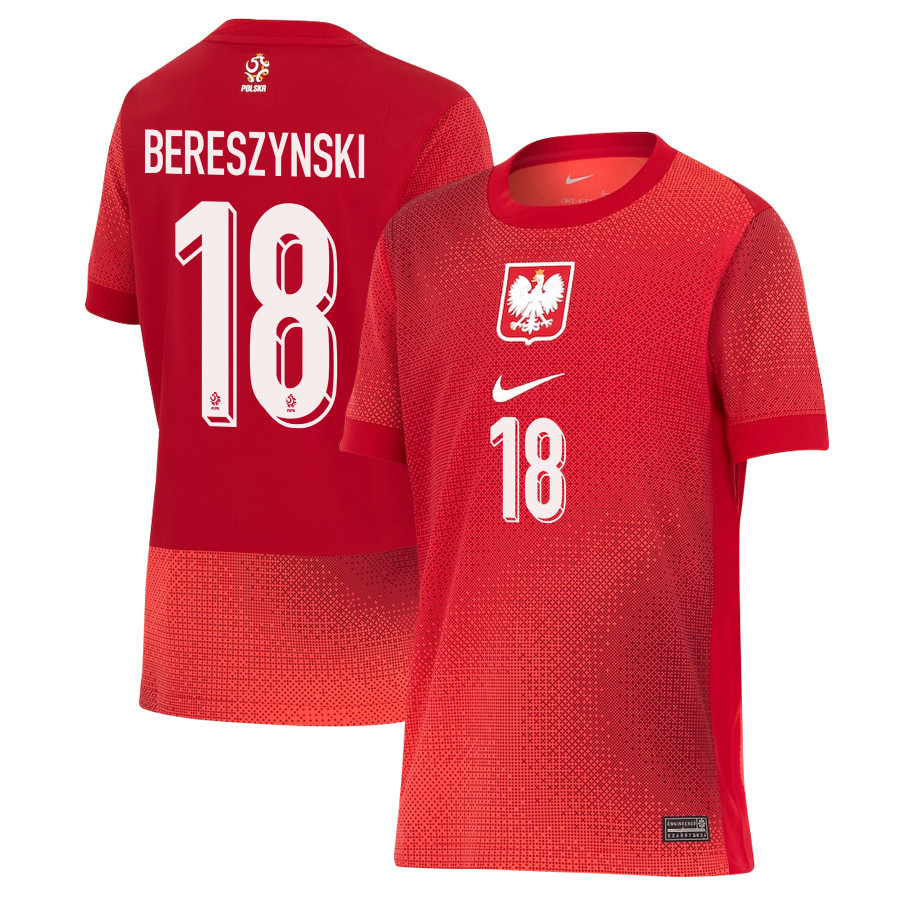 Bartosz Bereszynski 18 Poland National Team 2024/25 Away YOUTH Jersey - Red cheap jerseys for sale - CheapJerseys.Shop