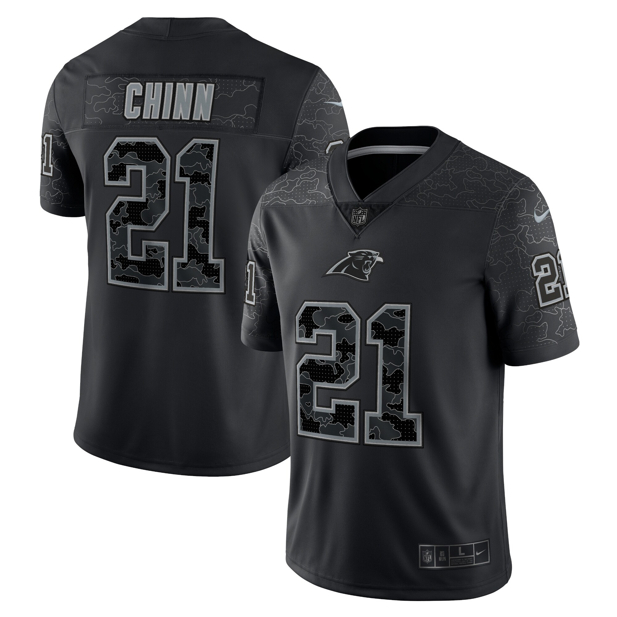 Jeremy Chinn Carolina Panthers RFLCTV Limited Jersey - Black cheap jerseys for sale - CheapJerseys.Shop
