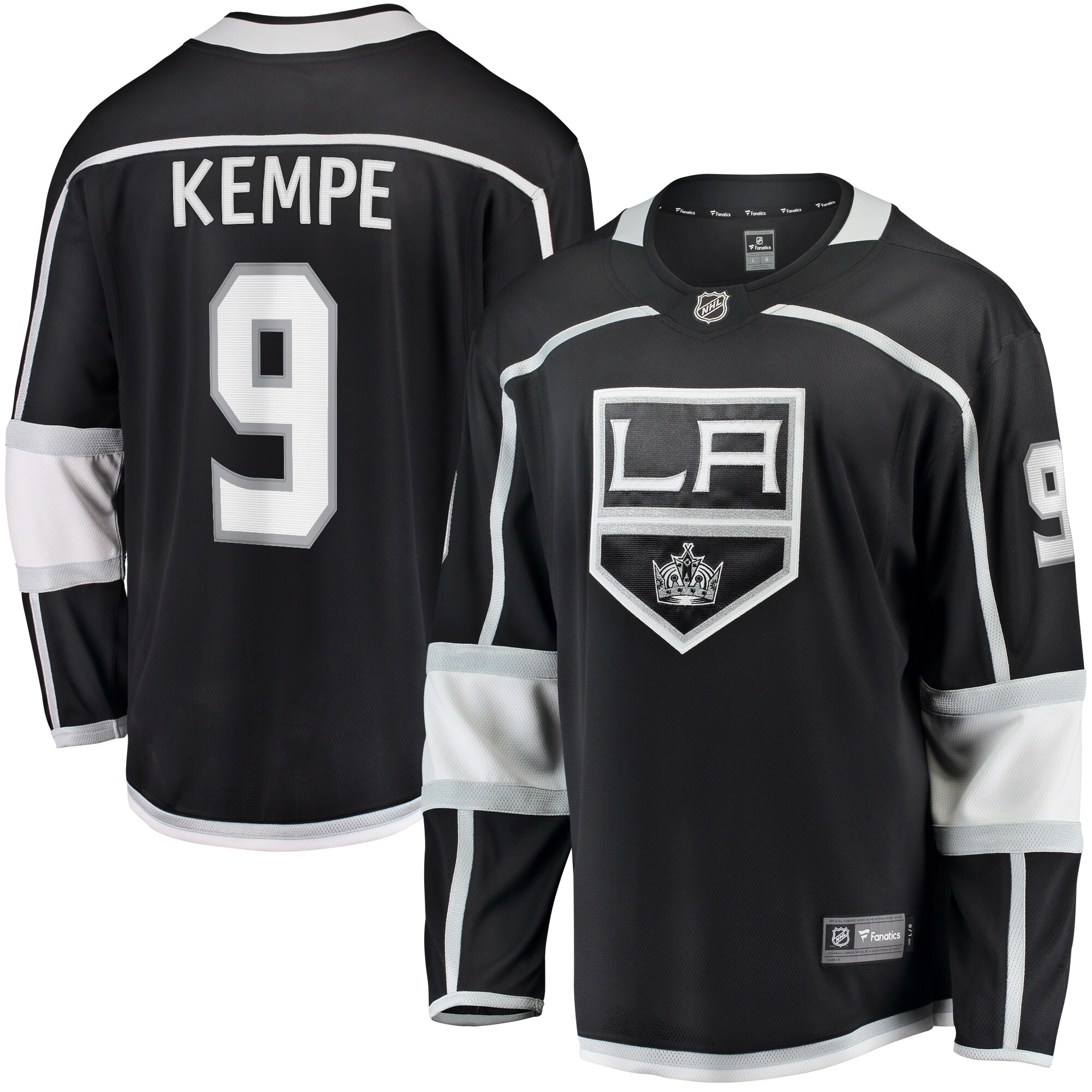 Adrian Kempe Los Angeles Kings Fanatics Home Premier Breakaway Player Jersey - Black cheap jerseys for sale - CheapJerseys.Shop