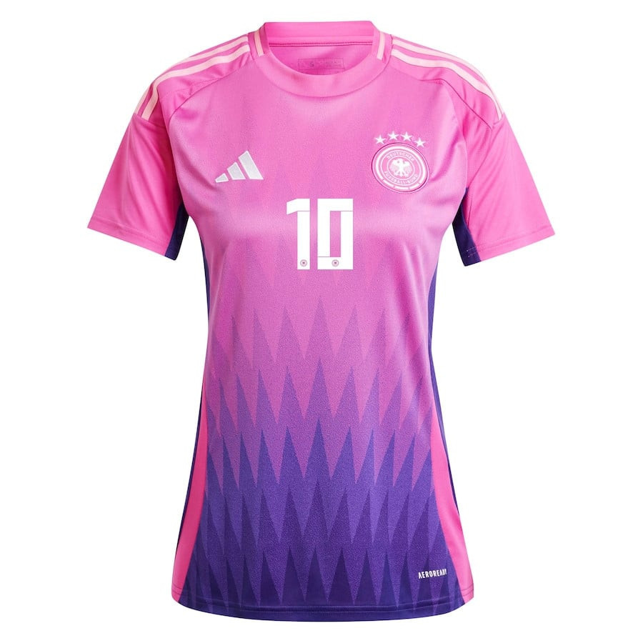 Jamal Musiala 10 Germany National Team 2024 Away Women Jersey - Pink cheap jerseys for sale - CheapJerseys.Shop