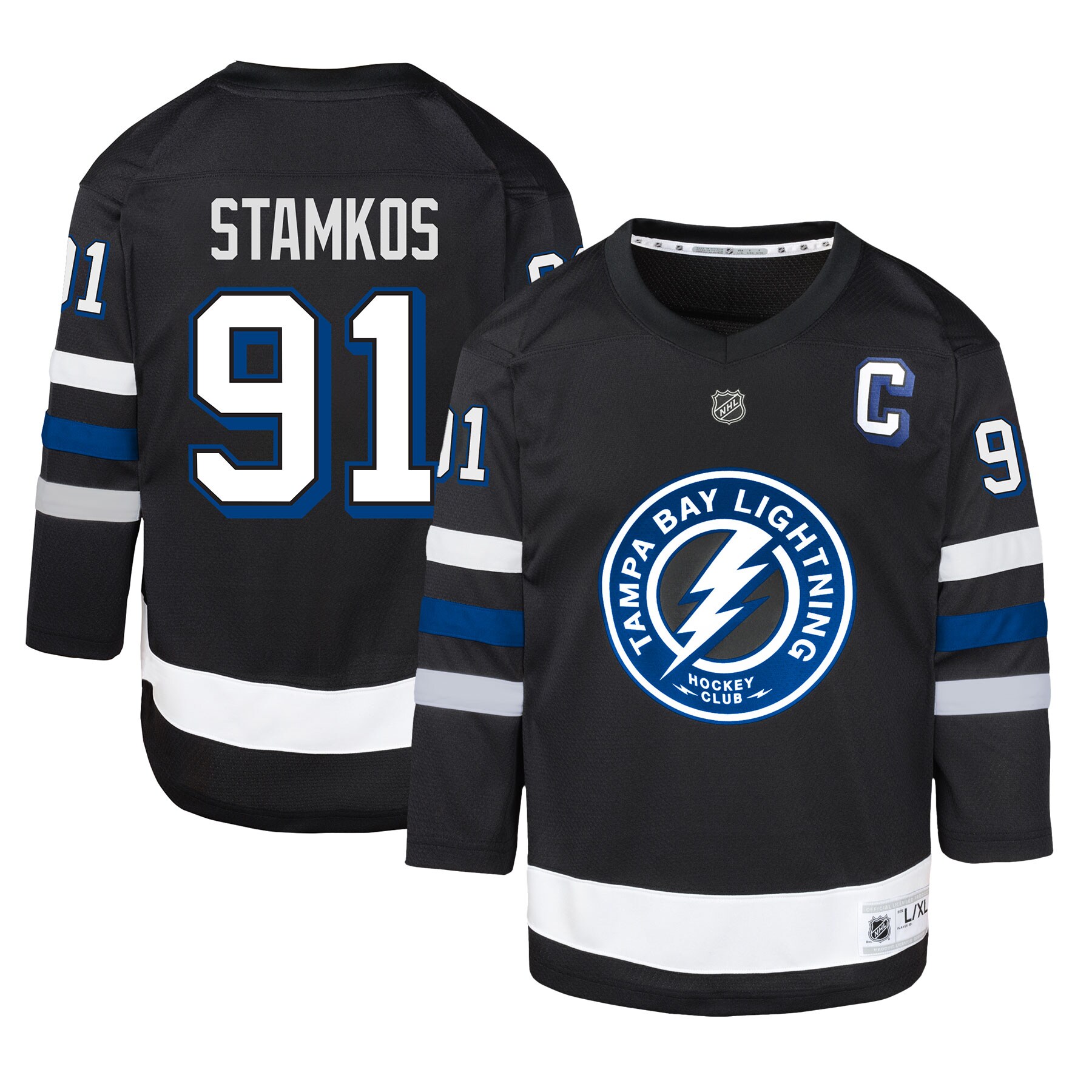 Steven Stamkos Tampa Bay Lightning Youth Alternate Replica Player Jersey - Black cheap jerseys for sale - CheapJerseys.Shop