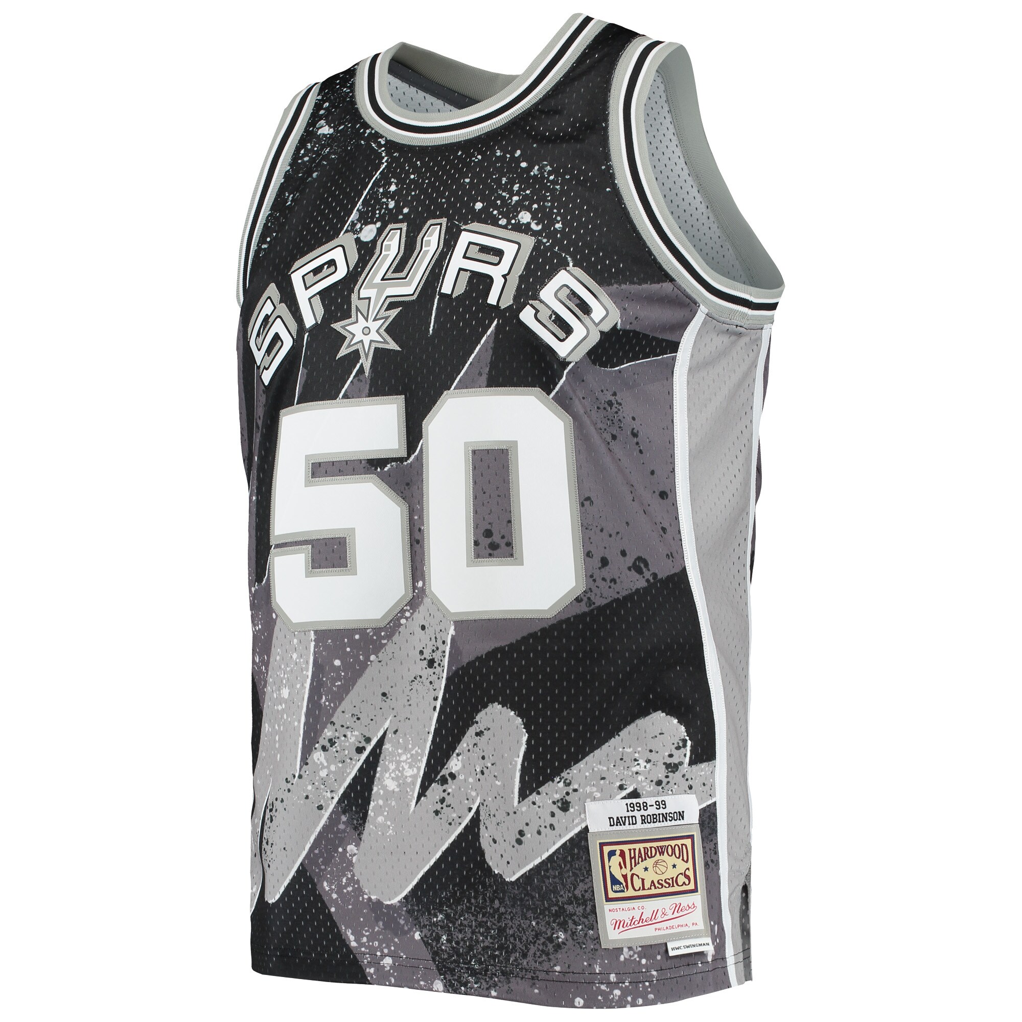 David Robinson San Antonio Spurs Mitchell & Ness Hardwood Classics 1998\/99 Hyper Hoops Swingman Jersey - Black cheap jerseys for sale - CheapJerseys.Shop