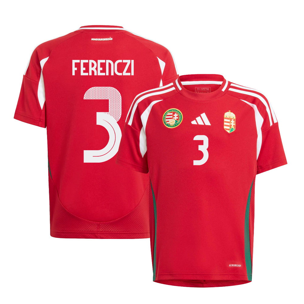 János Ferenczi 3 Hungary National Team 2024/25 Home YOUTH Jersey - Red cheap jerseys for sale - CheapJerseys.Shop