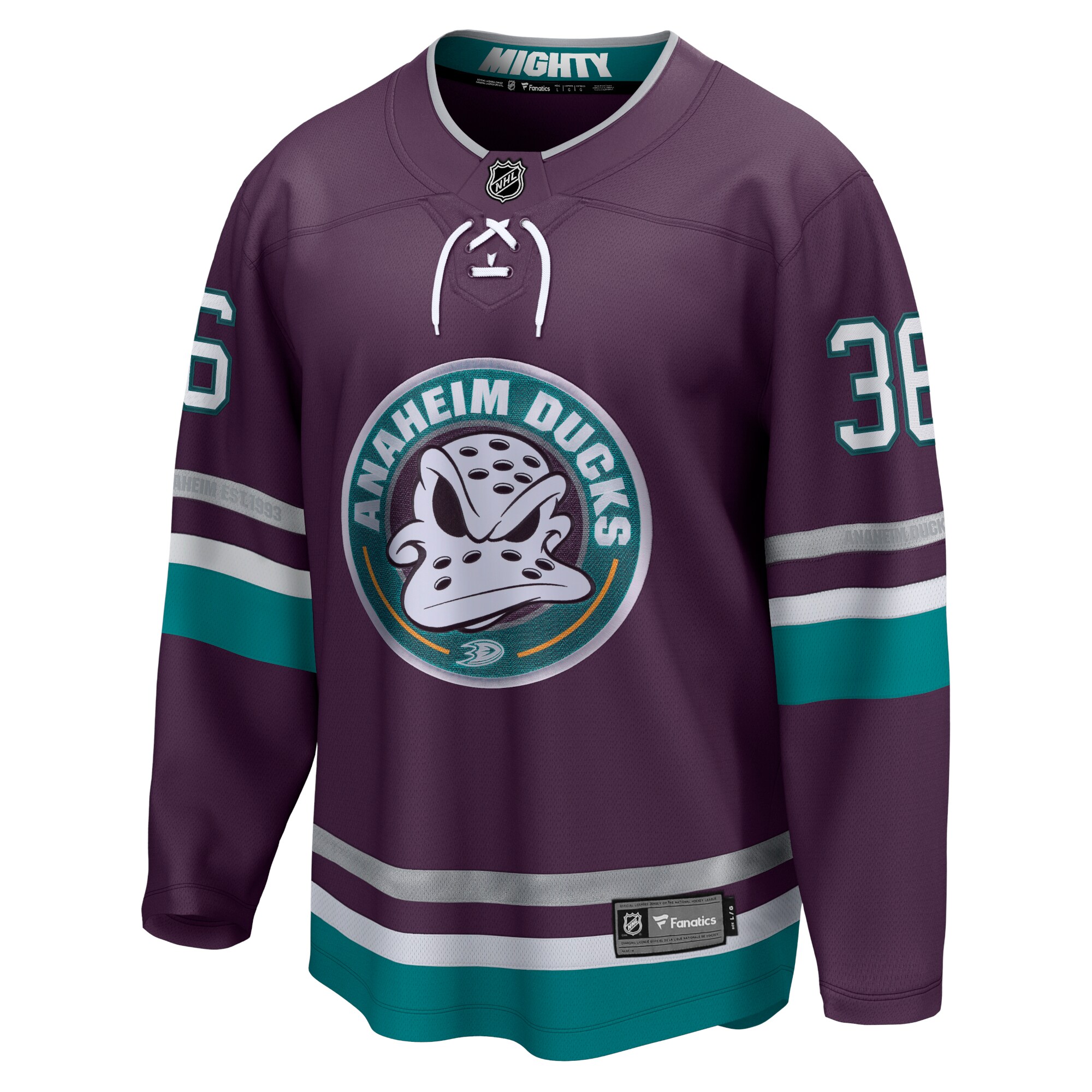 John Gibson Anaheim Ducks Fanatics 30th Anniversary Premier Breakaway Jersey - Purple cheap jerseys for sale - CheapJerseys.Shop