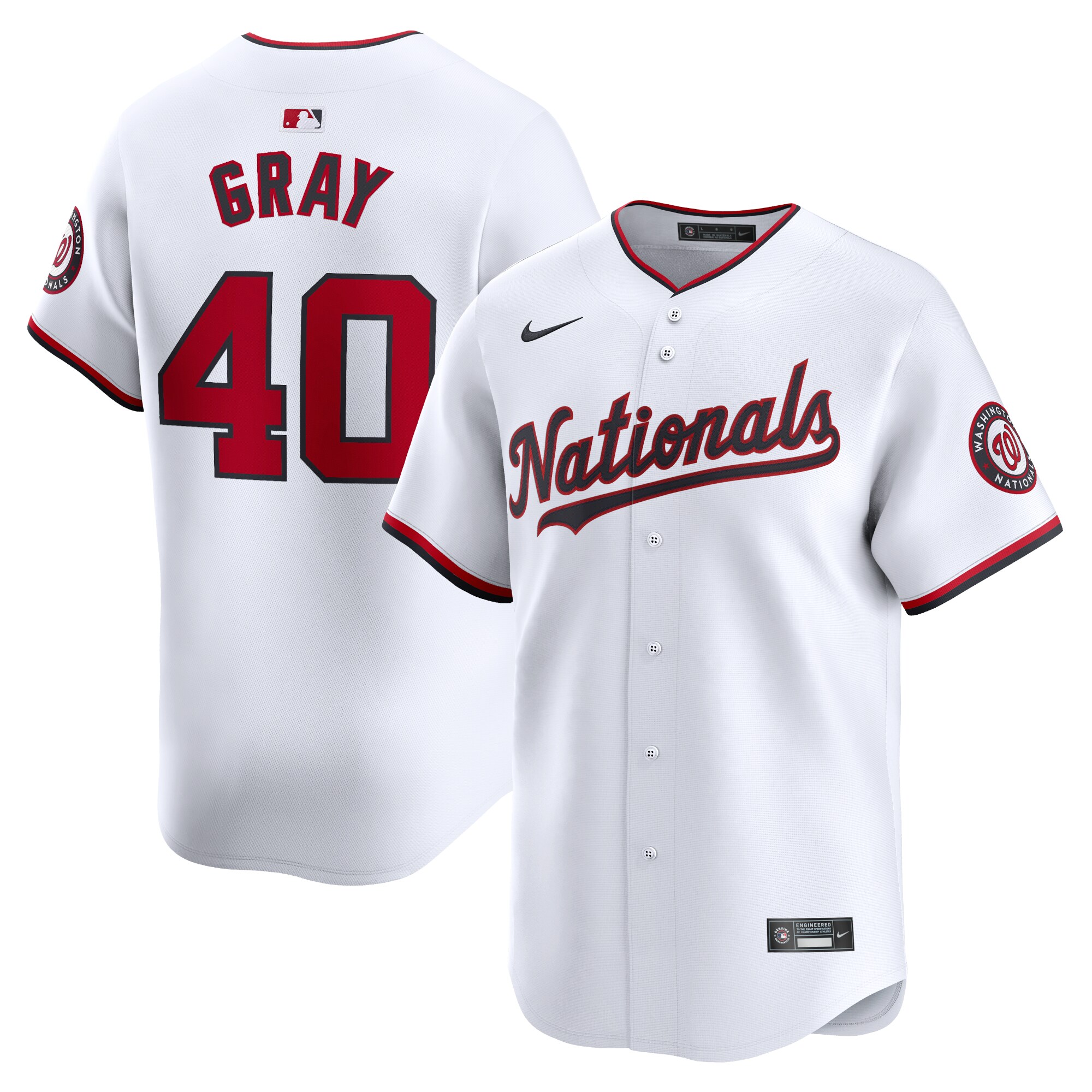 Josiah Gray Washington Nationals Home Limited Player Jersey - White cheap jerseys for sale - CheapJerseys.Shop