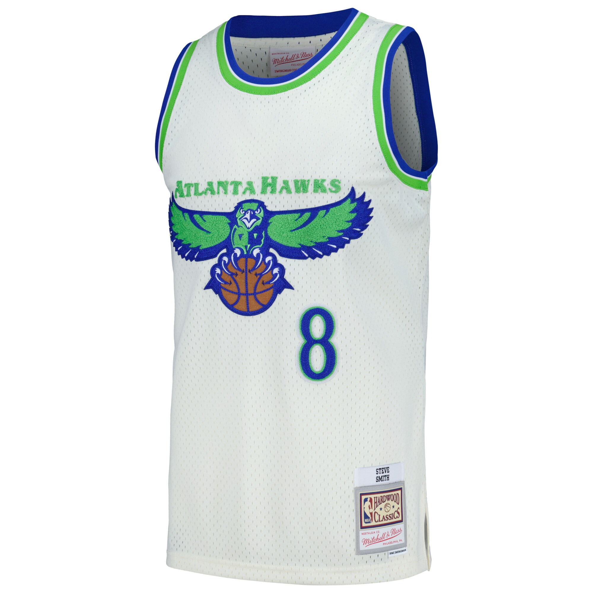 Steve Smith Atlanta Hawks Mitchell & Ness Chainstitch Swingman Jersey - Cream cheap jerseys for sale - CheapJerseys.Shop