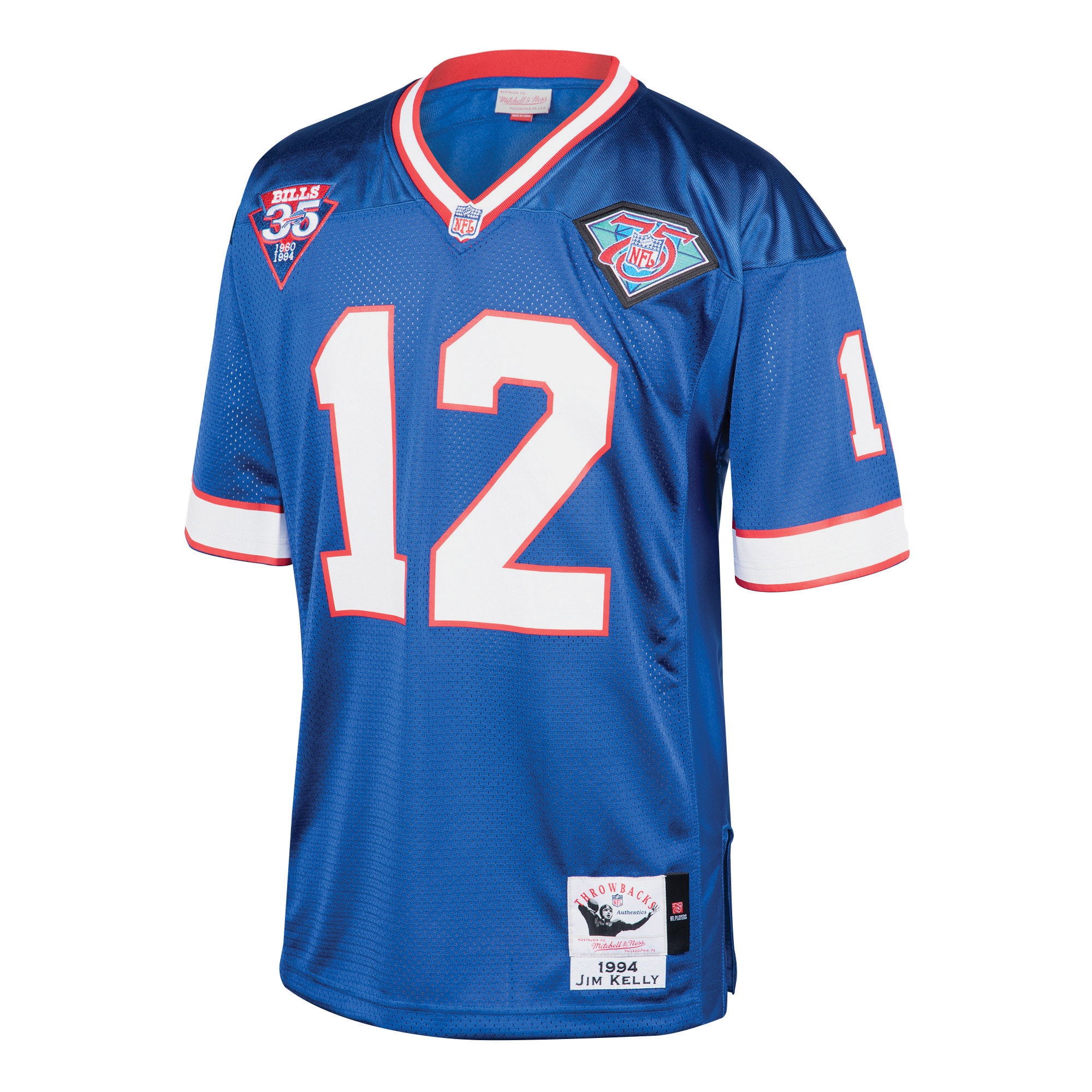 Jim Kelly Buffalo Bills 1994 Mitchell & Ness Authentic Throwback Retired Player Jersey - Royal cheap jerseys for sale - CheapJerseys.Shop