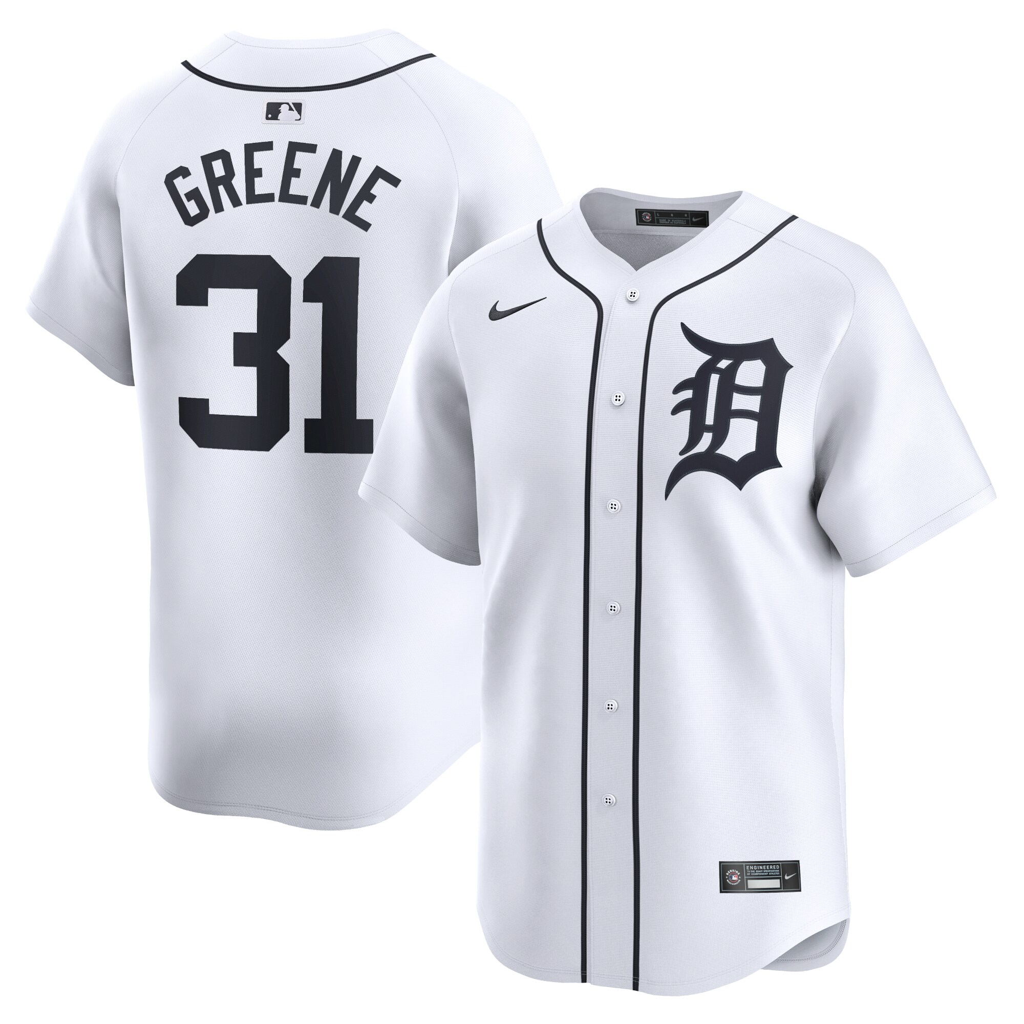 Riley Greene Detroit Tigers Home Limited Player Jersey - White cheap jerseys for sale - CheapJerseys.Shop