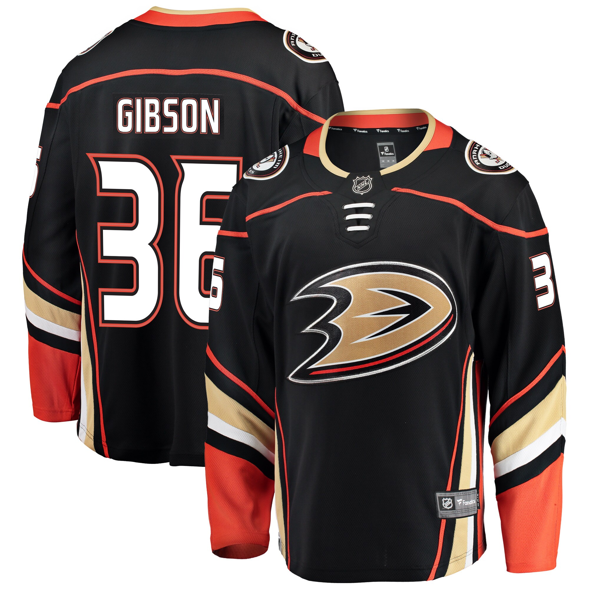 John Gibson Anaheim Ducks Fanatics Breakaway Player Jersey - Black cheap jerseys for sale - CheapJerseys.Shop