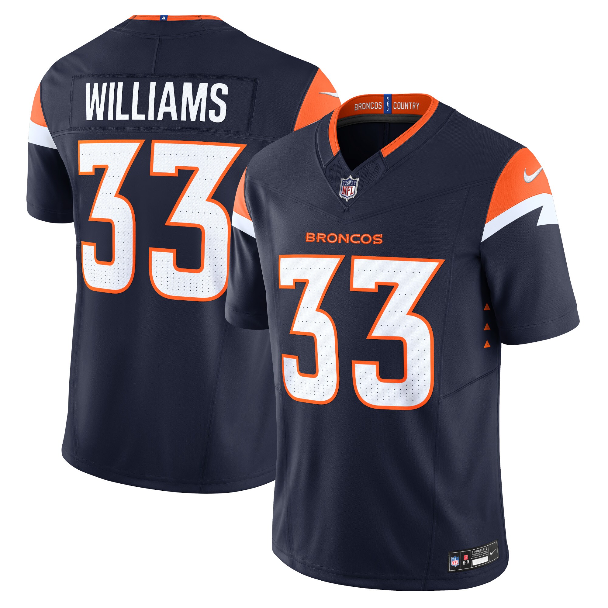Javonte Williams Denver Broncos Alternate Vapor F.U.S.E. Limited Jersey - Navy cheap jerseys for sale - CheapJerseys.Shop