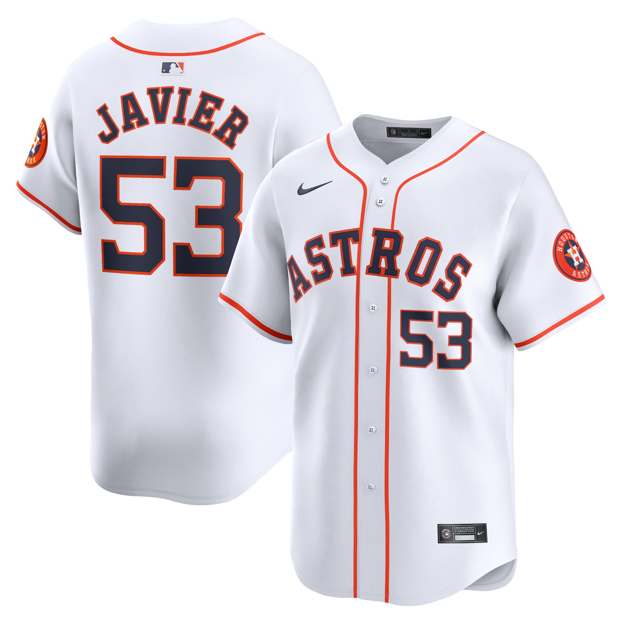 Cristian Javier Houston Astros Home Limited Player Jersey - White cheap jerseys for sale - CheapJerseys.Shop