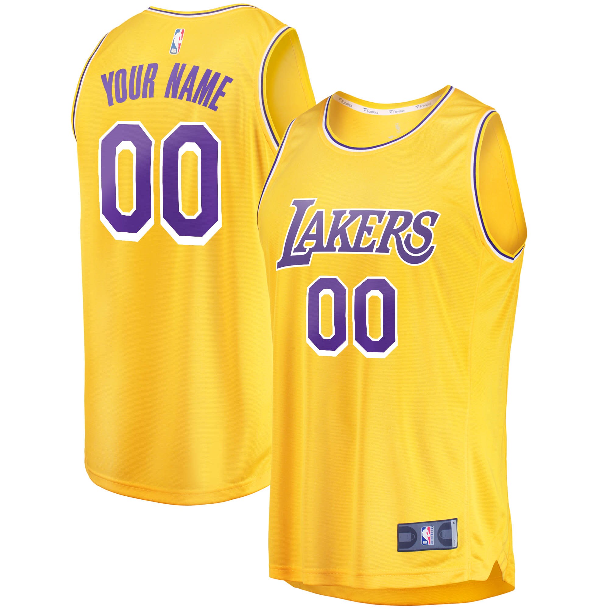 Los Angeles Lakers Fanatics Fast Break Custom Replica Jersey Gold - Icon Edition cheap jerseys for sale - CheapJerseys.Shop