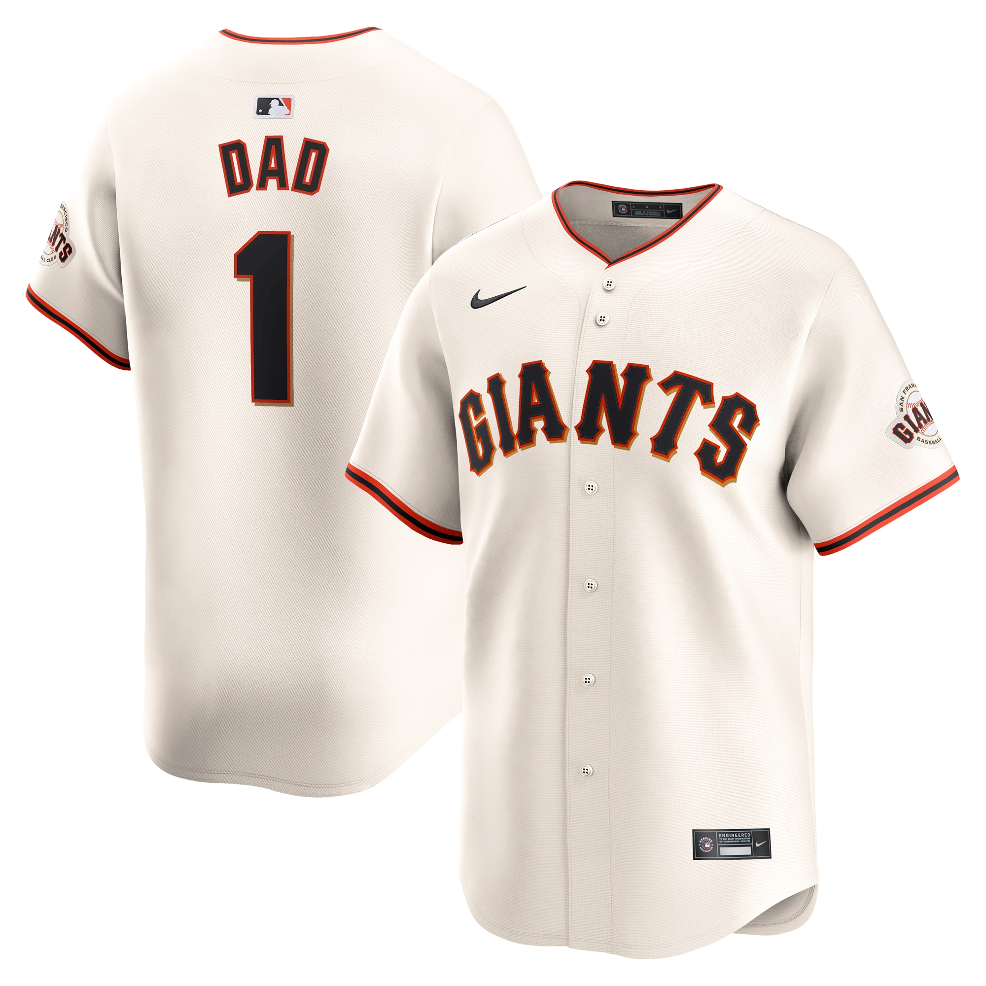 San Francisco Giants #1 Dad Home Limited Jersey - Cream cheap jerseys for sale - CheapJerseys.Shop