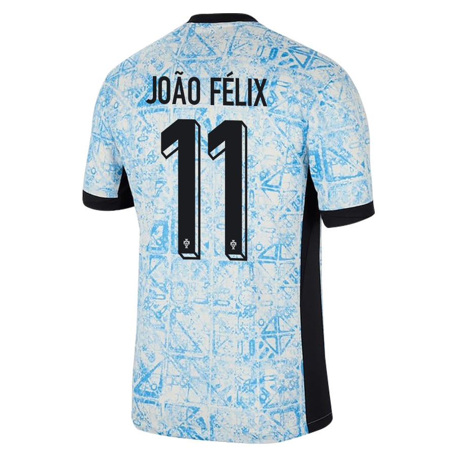 João Félix 11 Portugal National Team 2024/25 Away Men Jersey - Cream/Blue cheap jerseys for sale - CheapJerseys.Shop