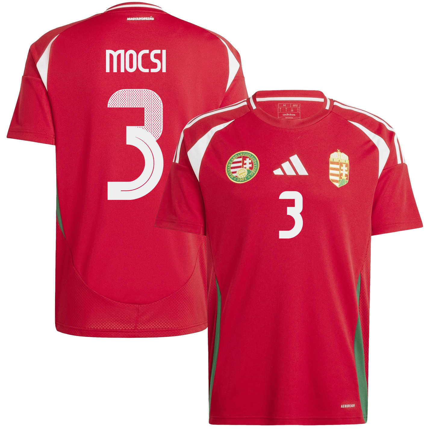 Attila Mocsi 3 Hungary National Team 2024/25 Home Men Jersey - Red cheap jerseys for sale - CheapJerseys.Shop