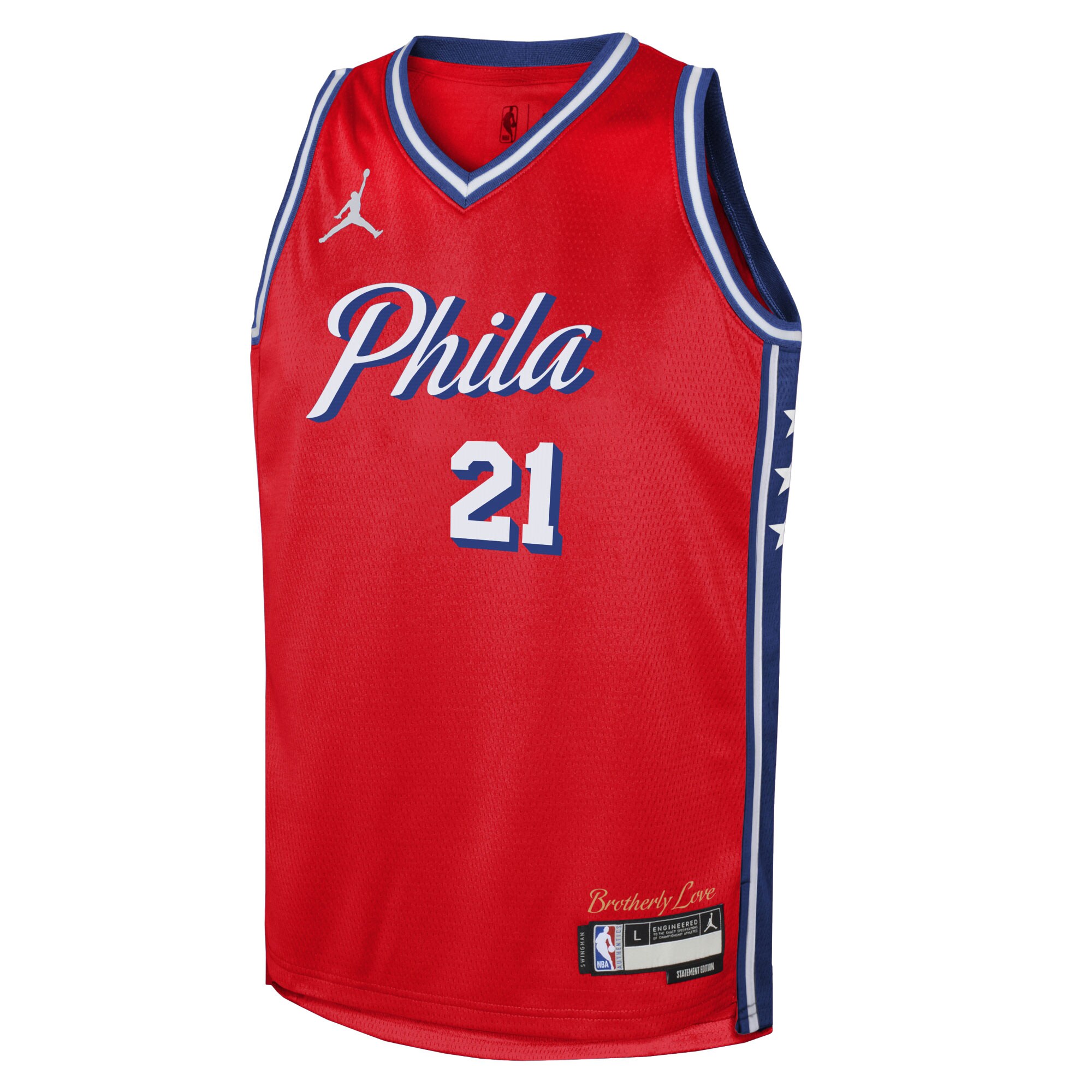 Joel Embiid Philadelphia 76ers Jordan Brand Youth Swingman Jersey - Statement Edition - Red cheap jerseys for sale - CheapJerseys.Shop