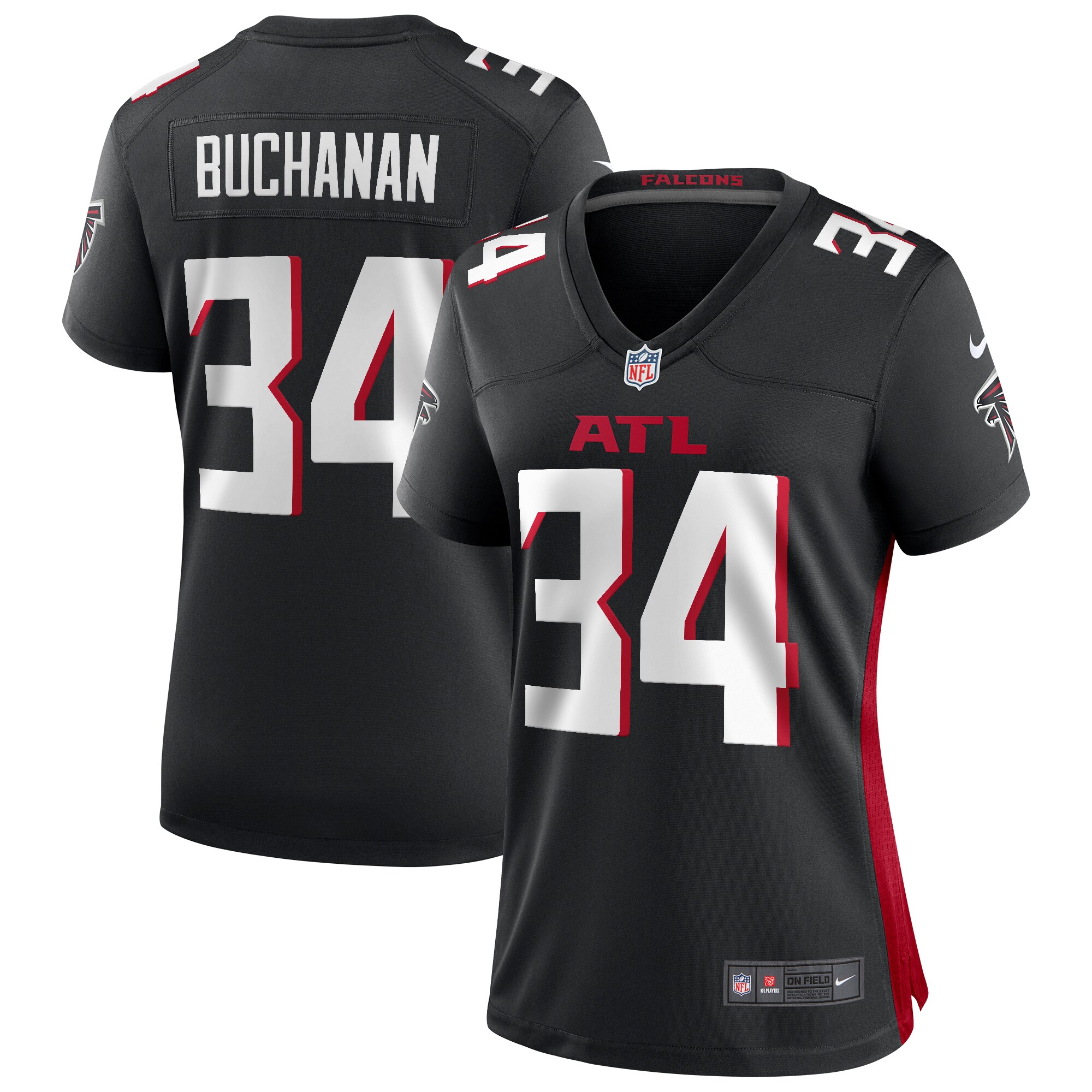 Ray Buchanan Atlanta Falcons Women's Game Retired Player Jersey - Black cheap jerseys for sale - CheapJerseys.Shop