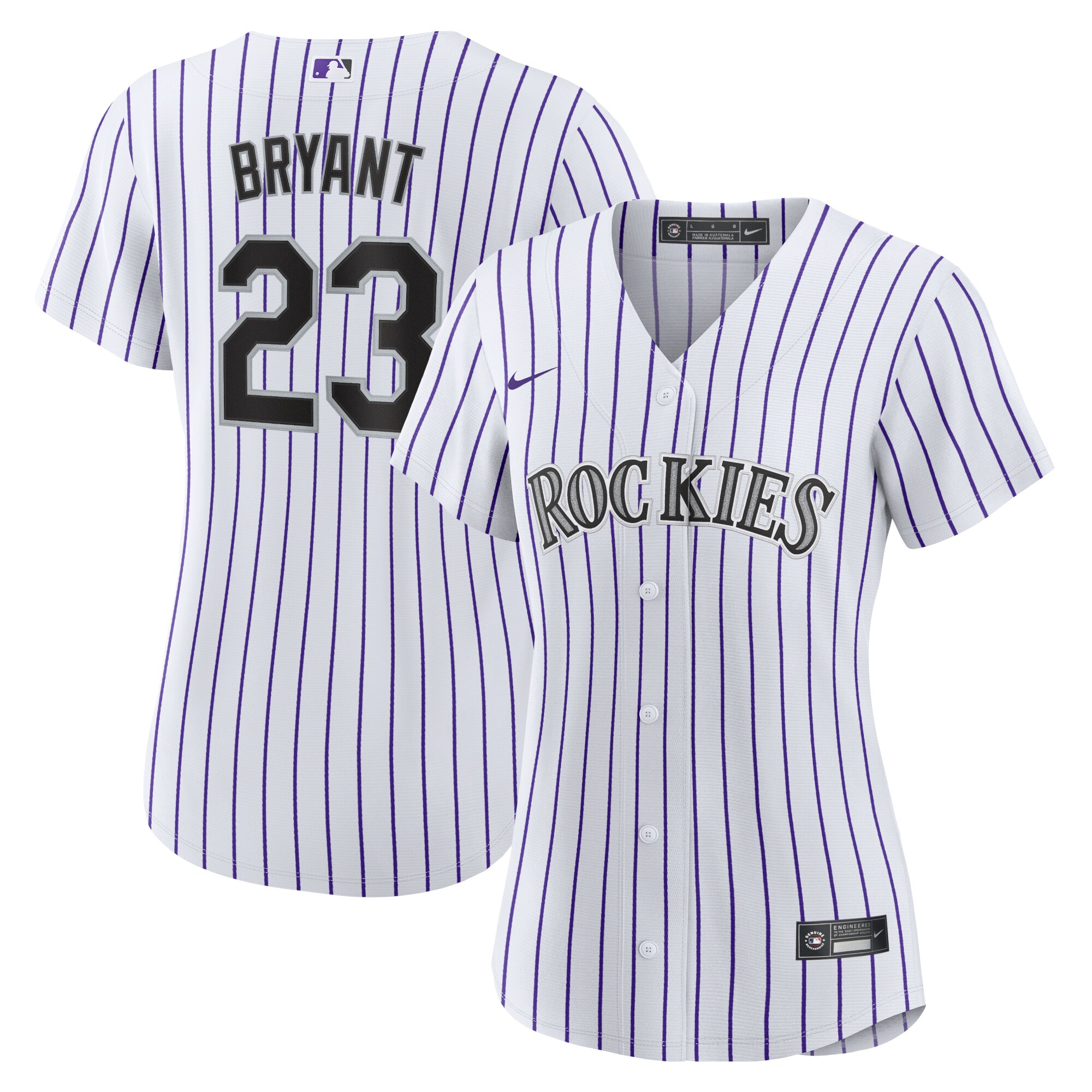 Kris Bryant Colorado Rockies Women's Replica Player Jersey - White\/Purple cheap jerseys for sale - CheapJerseys.Shop