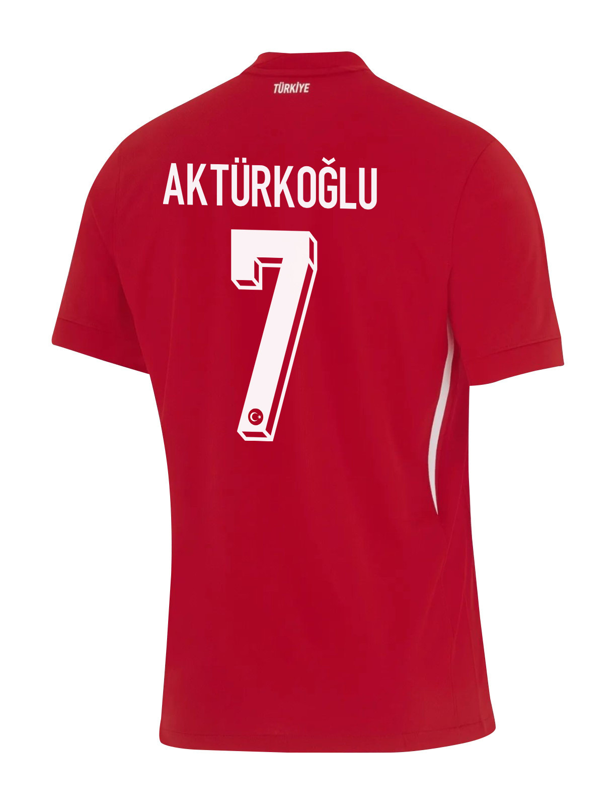Kerem Aktürkoğlu 7 Turkey National Team 2024 Away Stadium Men Jersey - Red cheap jerseys for sale - CheapJerseys.Shop