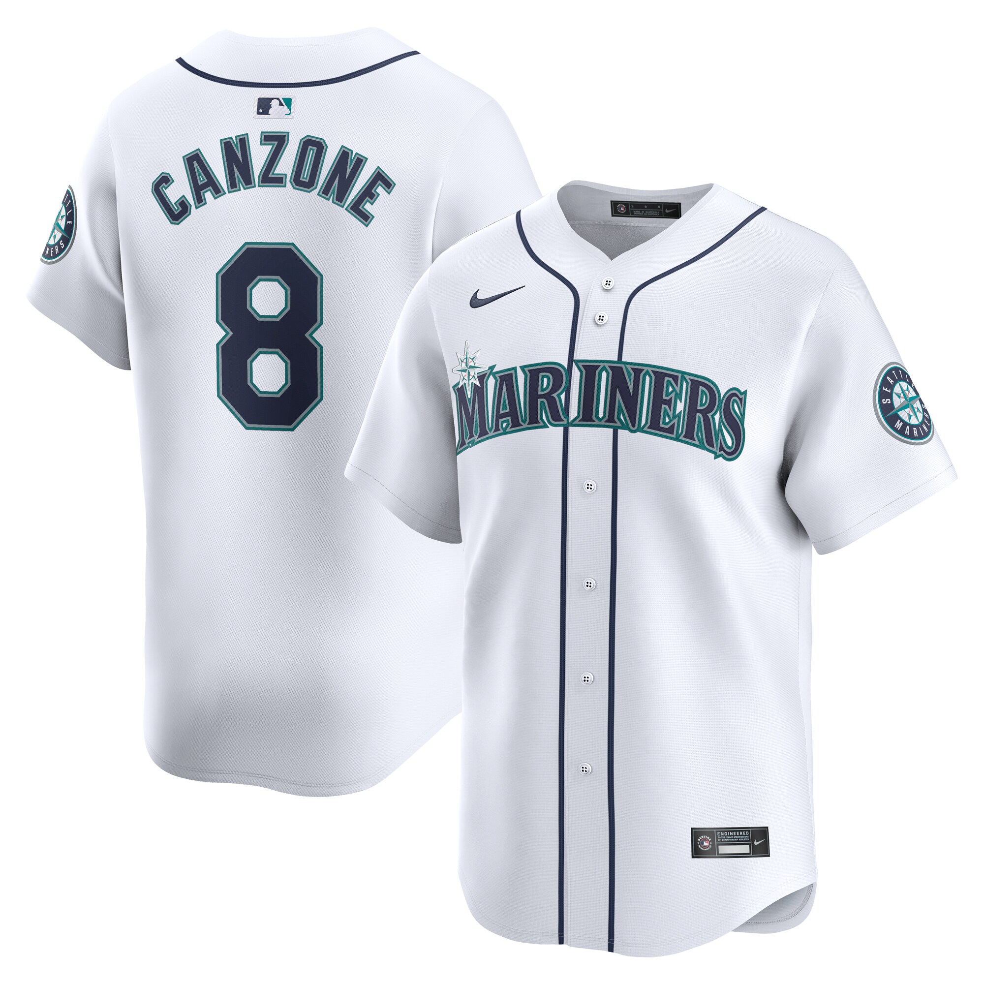 Dominic Canzone Seattle Mariners Home Limited Player Jersey - White cheap jerseys for sale - CheapJerseys.Shop