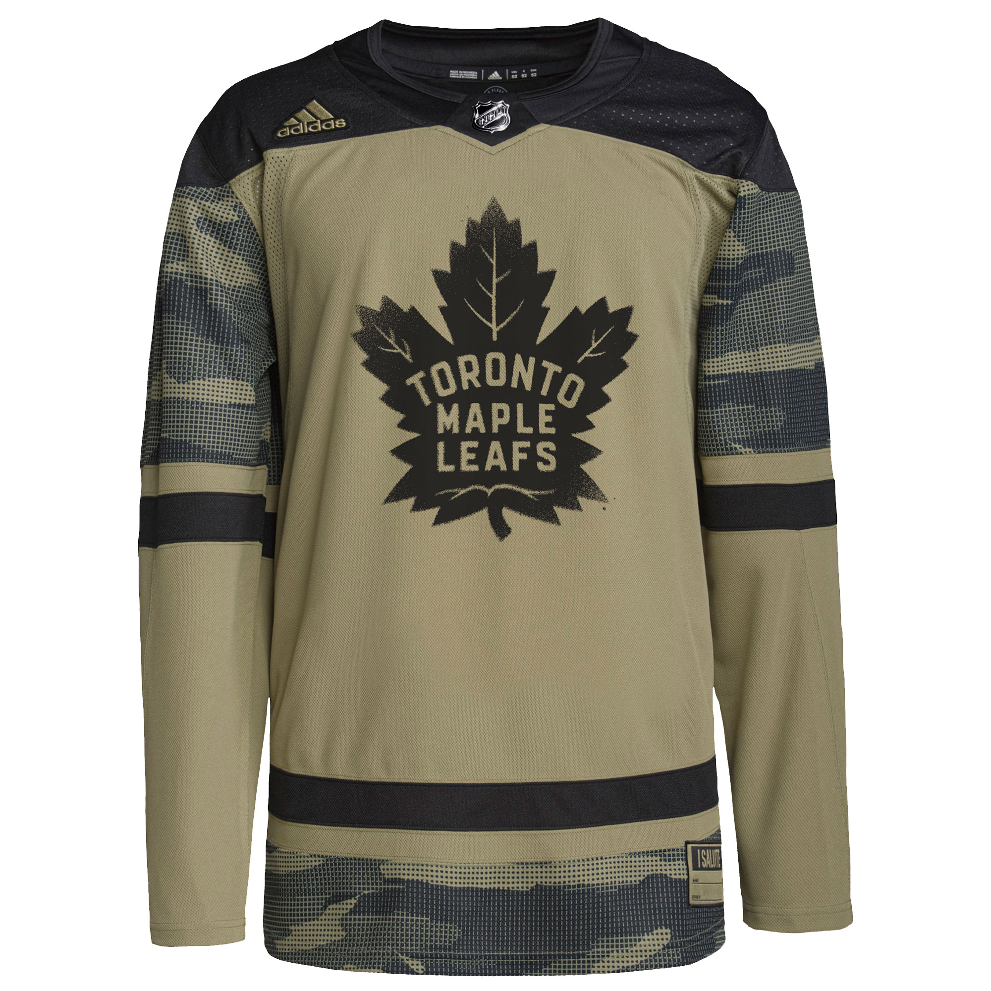 Toronto Maple Leafs Logo Military Appreciation Team Authentic Custom Practice Jersey - Camo cheap jerseys for sale - CheapJerseys.Shop