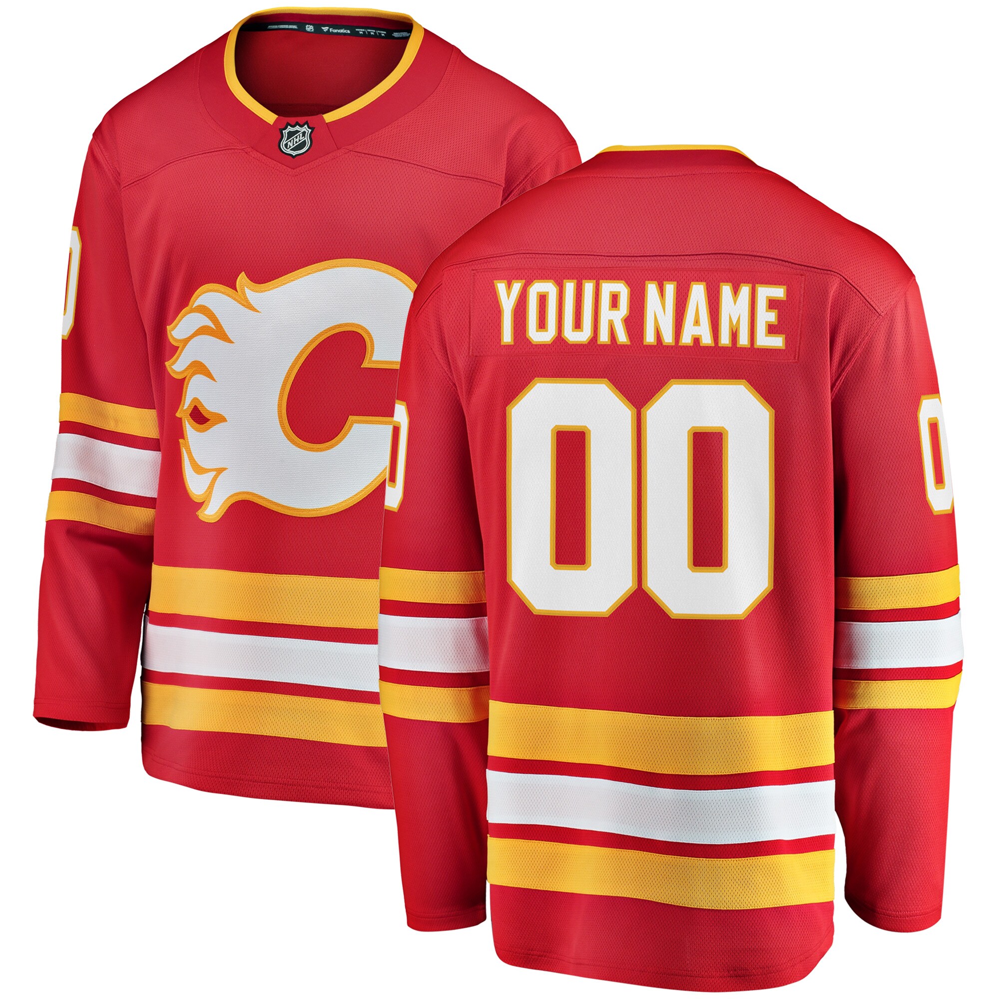 Calgary Flames Fanatics Home Breakaway Custom Jersey - Red cheap jerseys for sale - CheapJerseys.Shop