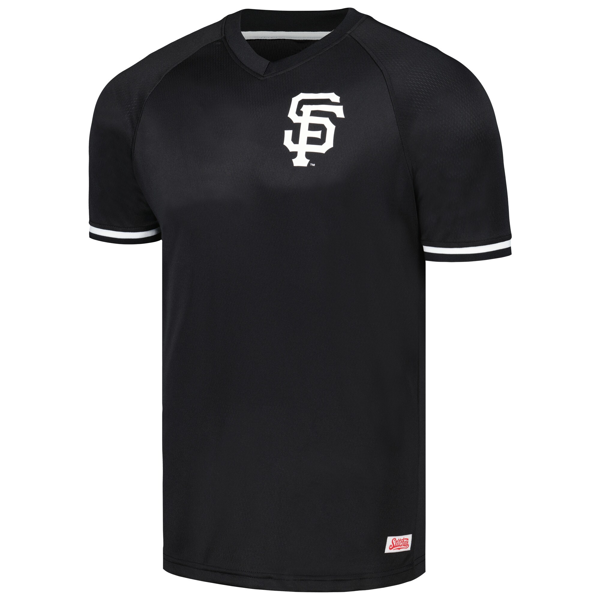 San Francisco Giants Stitches Black Raglan V-Neck Jersey cheap jerseys for sale - CheapJerseys.Shop