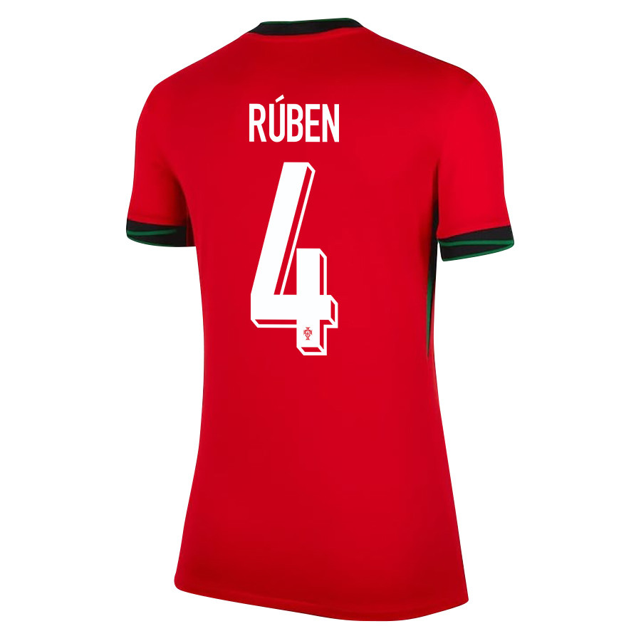Rúben Dias 4 Portugal National Team 2024/25 Home WOMEN Jersey - Red cheap jerseys for sale - CheapJerseys.Shop