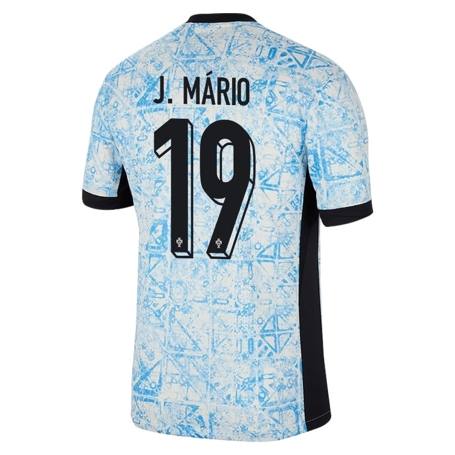 João Mário 17 Portugal National Team 2024/25 Away Men Jersey - Cream/Blue cheap jerseys for sale - CheapJerseys.Shop