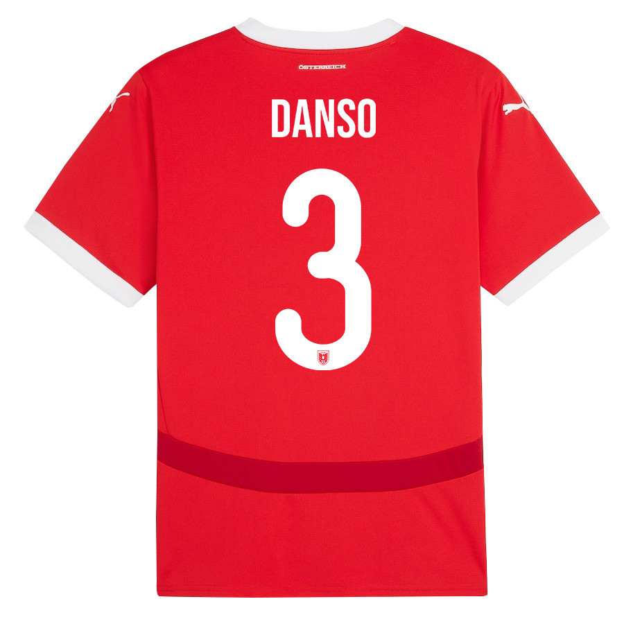 Kevin Danso 3 Austria National Team 2024/25 Home Men Jersey - Red cheap jerseys for sale - CheapJerseys.Shop